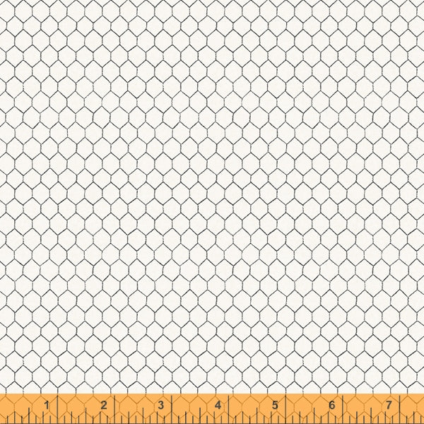 Chicken Wire From Farmers Market Collection by Whistler Studios and Milled by Windham Fabrics, Pattern 52769-1 White Cotton Fabric