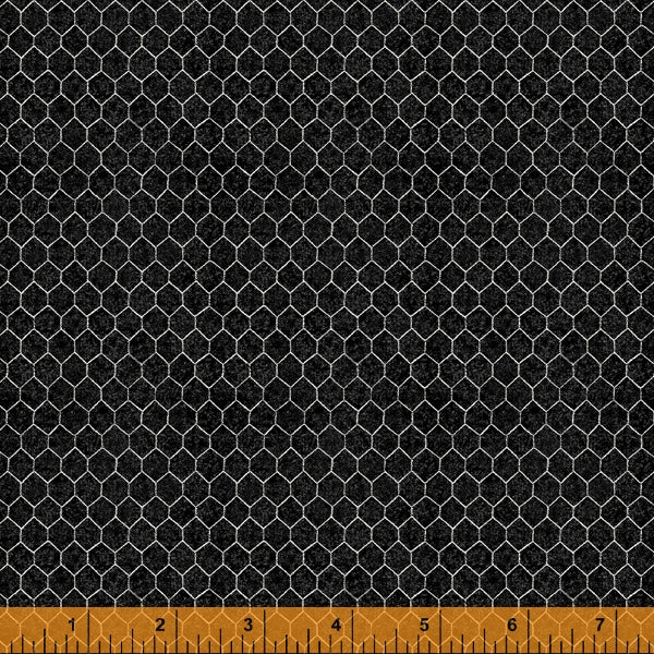 Chicken Wire From Farmers Market Collection by Whistler Studios and Milled by Windham Fabrics, Pattern 52769-2 Black Cotton Fabric