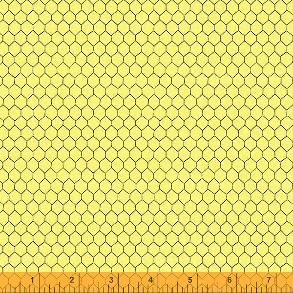 Chicken Wire From Farmers Market Collection by Whistler Studios and Milled by Windham Fabrics, Pattern 52769-4 Yellow Cotton Fabric