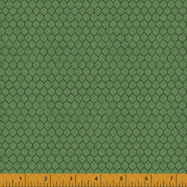 Chicken Wire From Farmers Market Collection by Whistler Studios and Milled by Windham Fabrics, Pattern 52769-6 Green Cotton Fabric