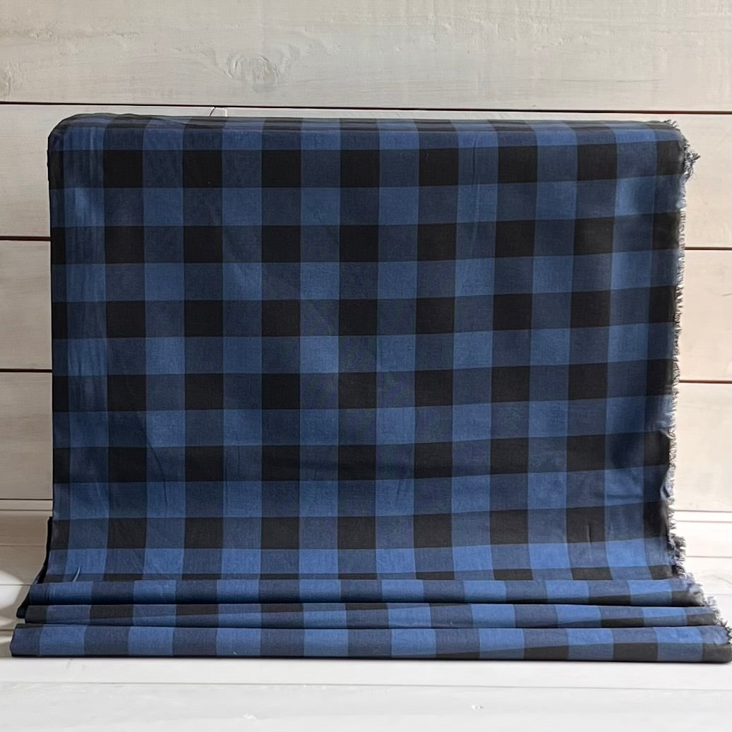Blue and Black Buffalo Plaid Quilter Cotton