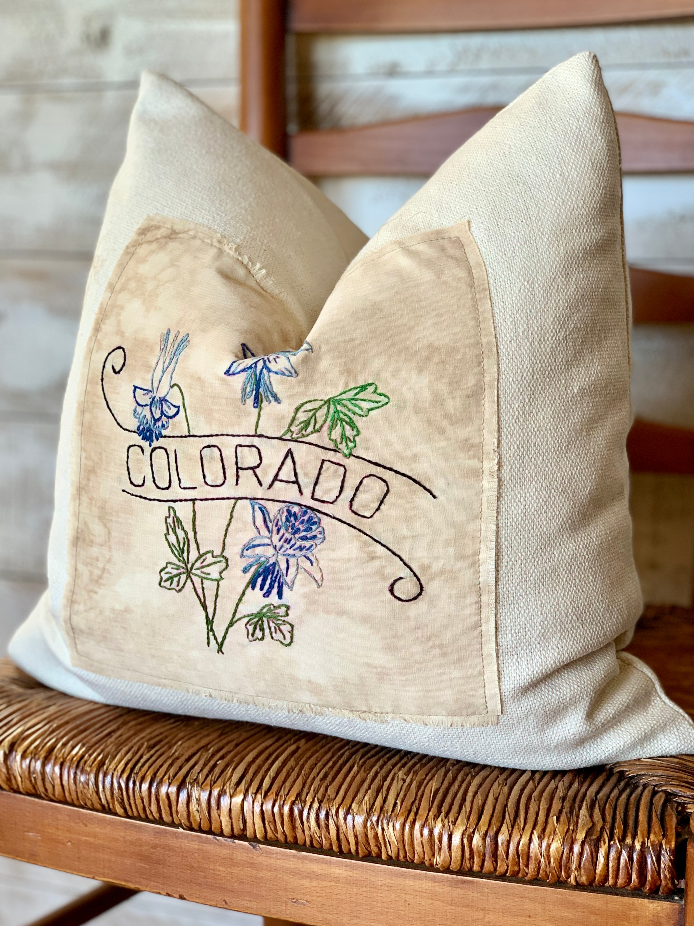 Colorado State Pillow - Embroidered