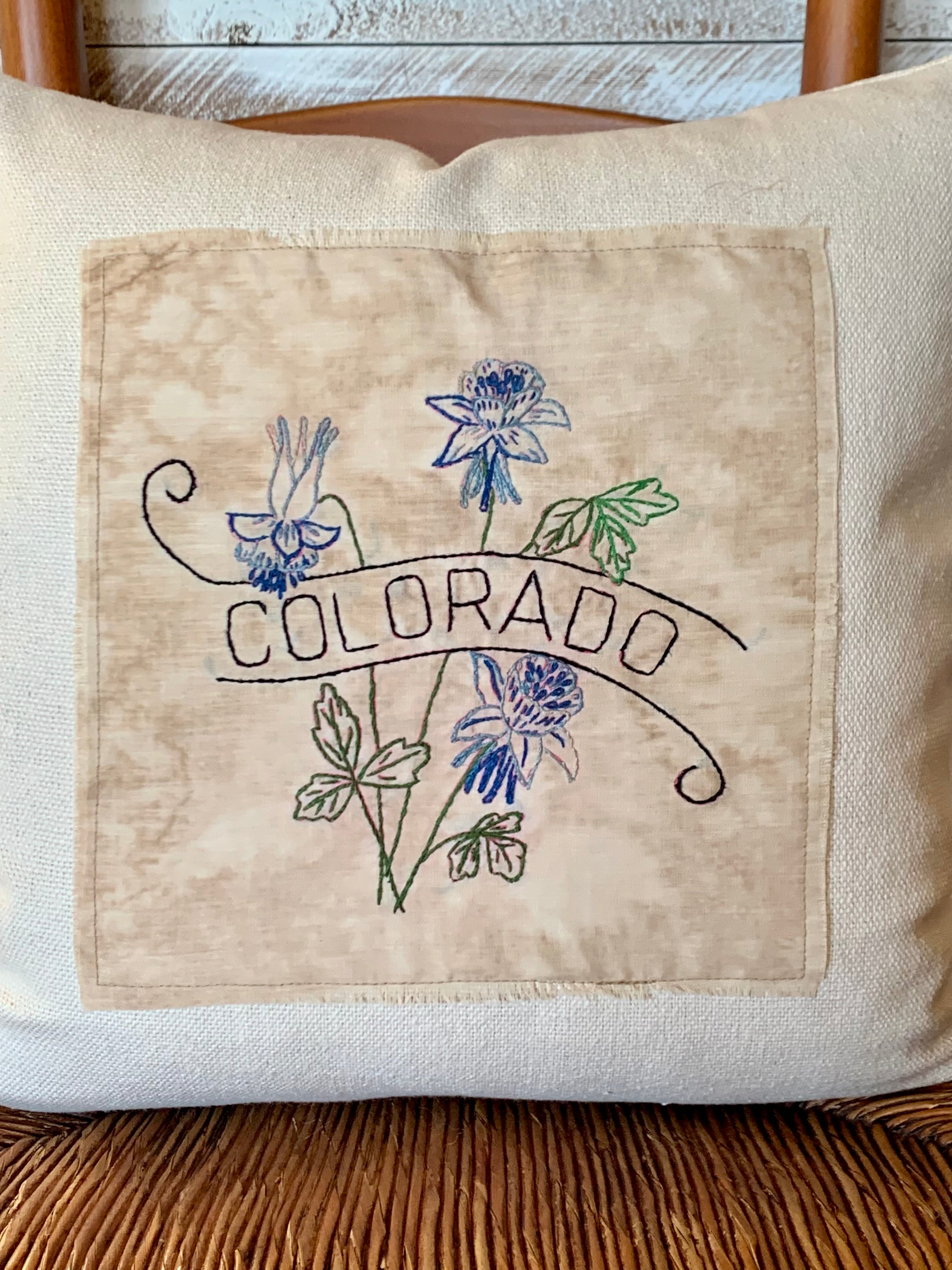 Colorado State Pillow - Embroidered