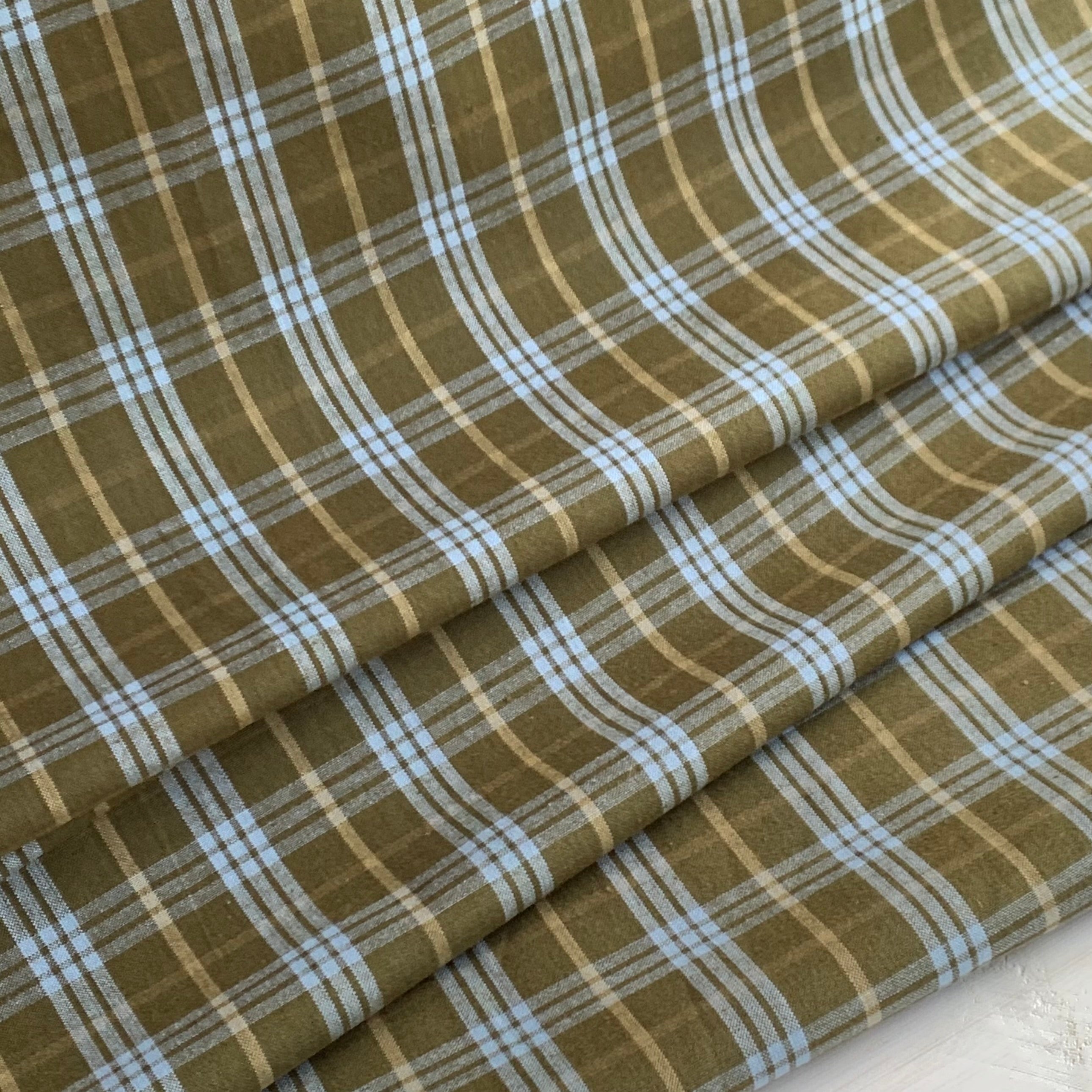 Green and Blue Plaid - Homespun Fabric - 1092