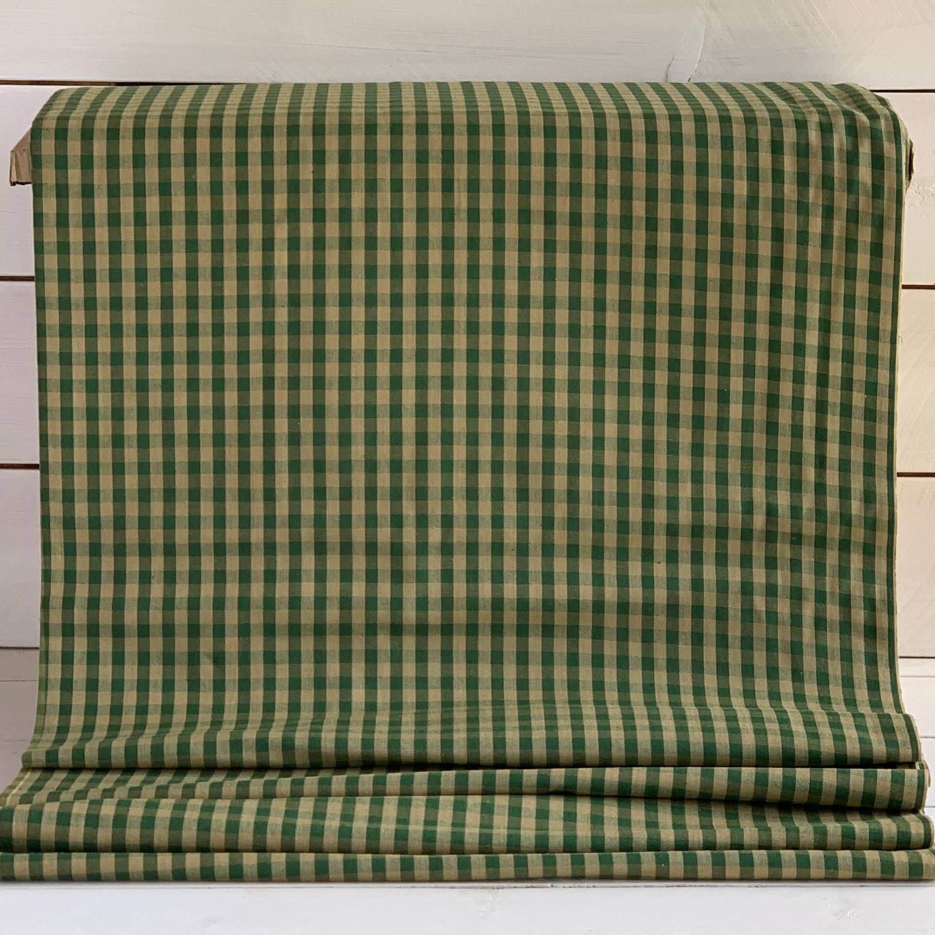 Beige and Green Plaid 5/16" - Homespun Fabric - 42