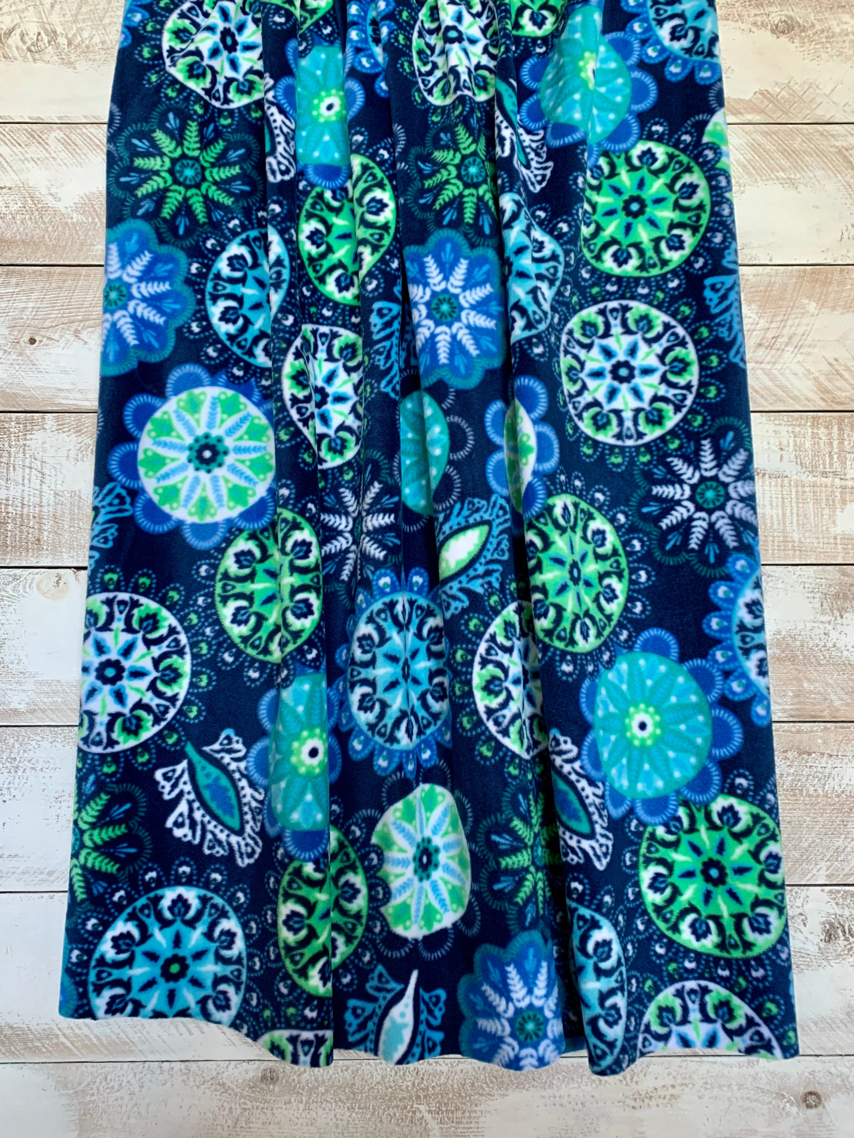 No Sew Blanket Kit - Blue Abstract Floral - Personalization Available