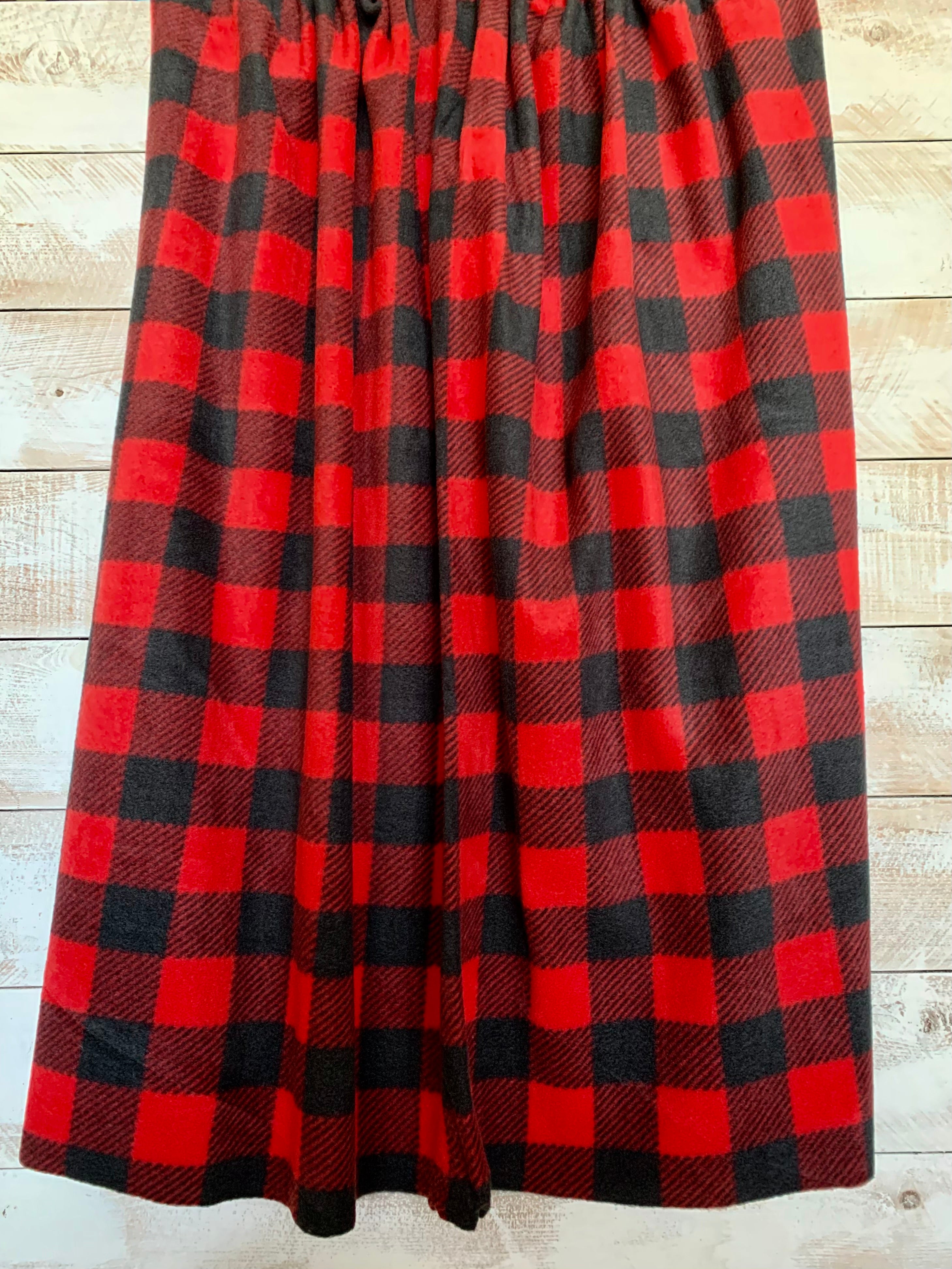 No Sew Blanket Kit - Buffalo Red and Black Plaid - Personalization Available