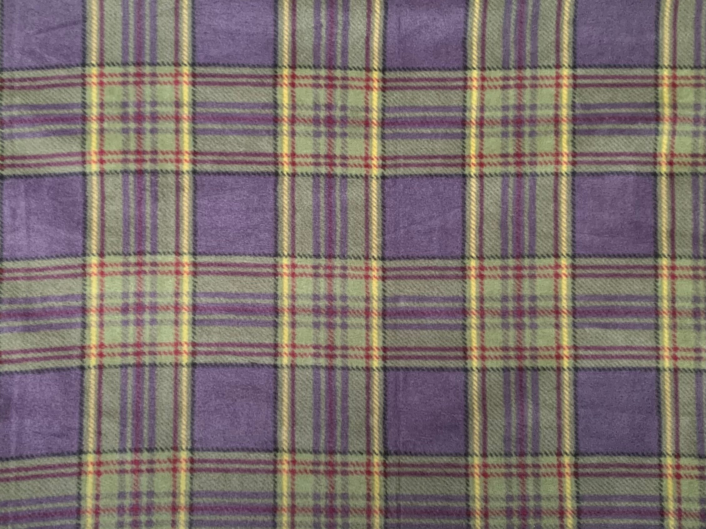 No Sew Blanket Kit - Purple and Green Plaid - Personalization Available