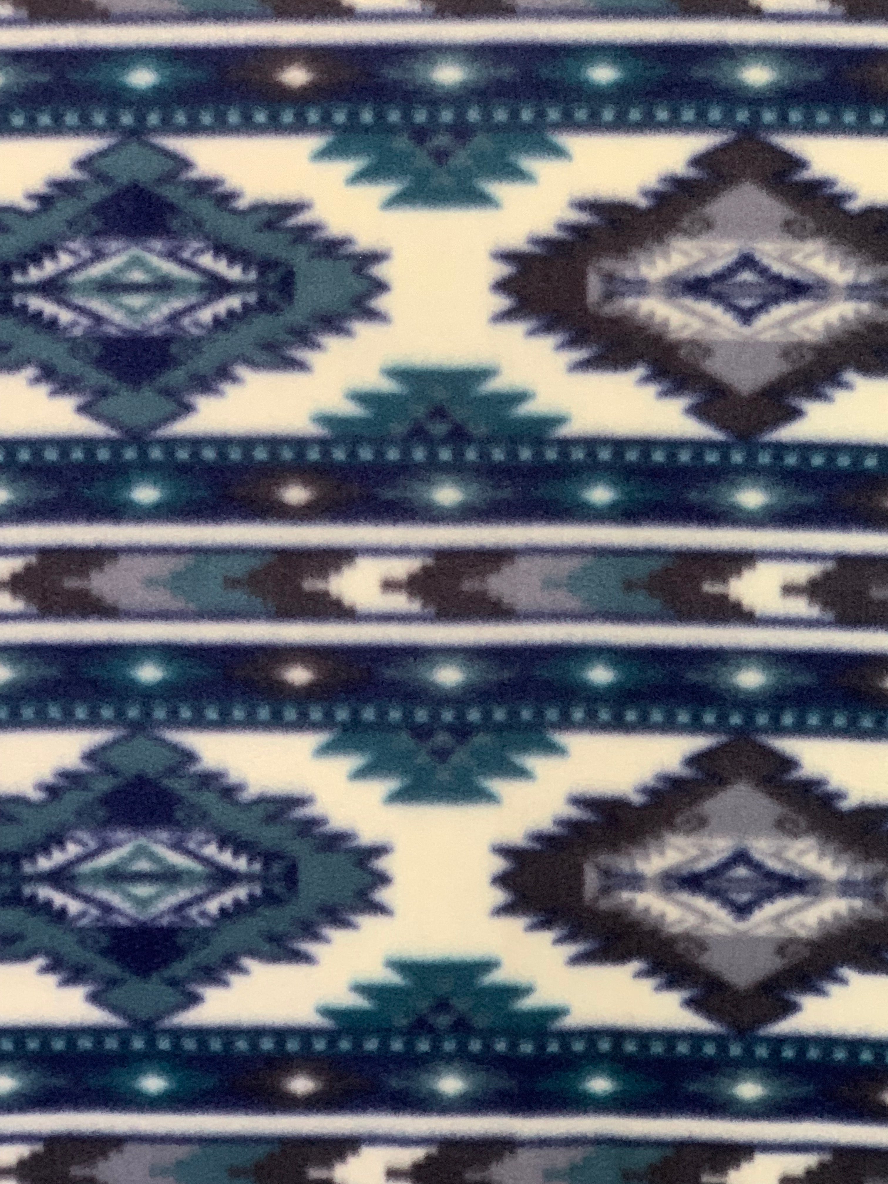 Tribal Winter Fleece - Southwest Stripe - Blue - 46441-3