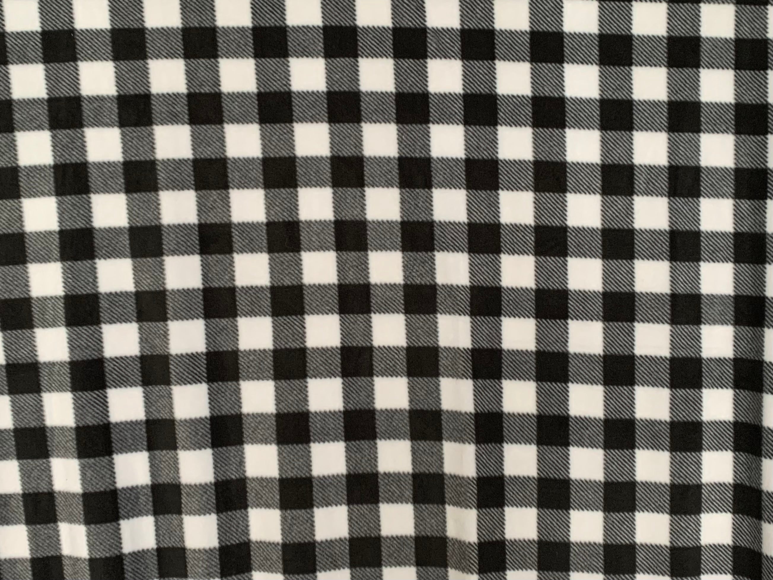 No Sew Blanket Kit - Buffalo Black and White Plaid - Personalization Available