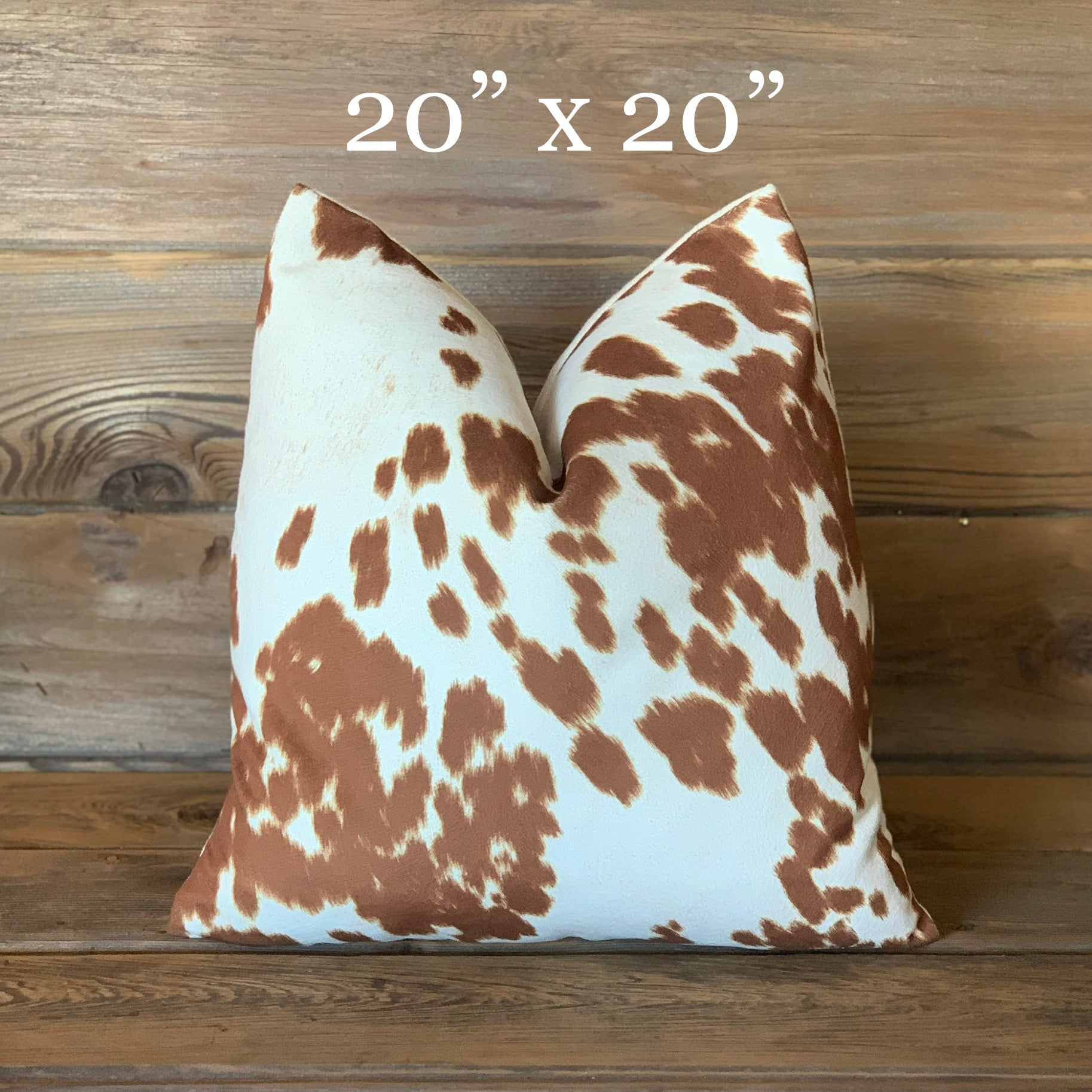 Faux Cowhide Pillow - Rust/Brown