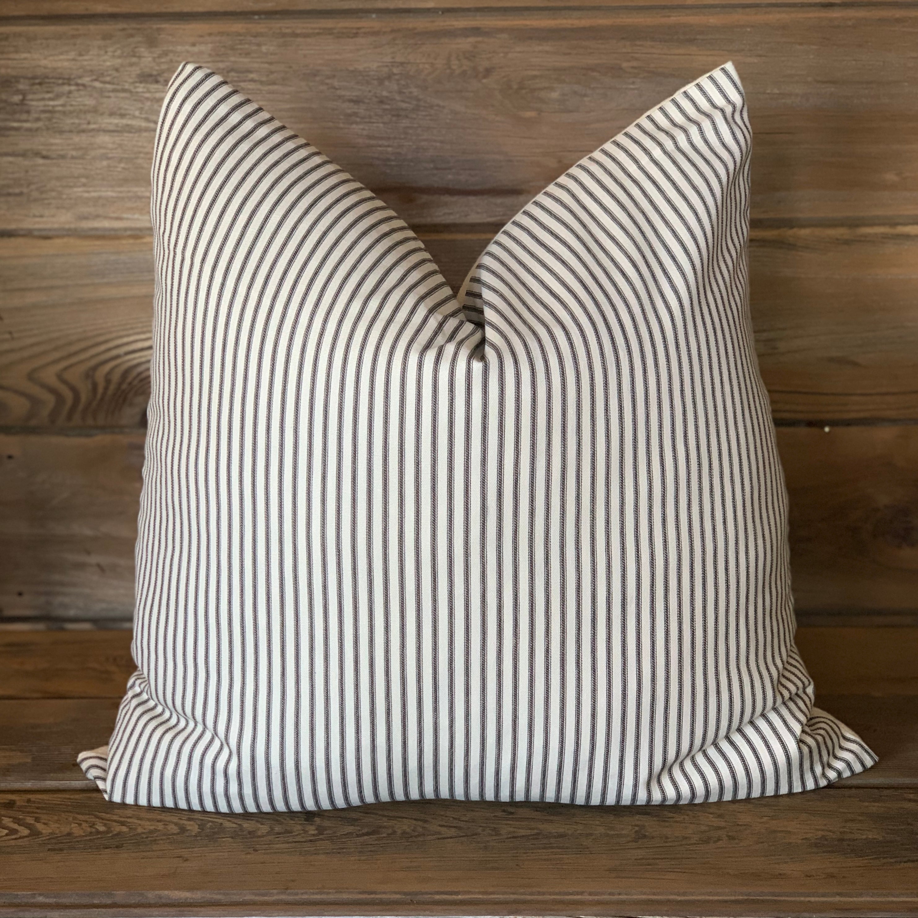 Black Ticking Farmhouse Pillow