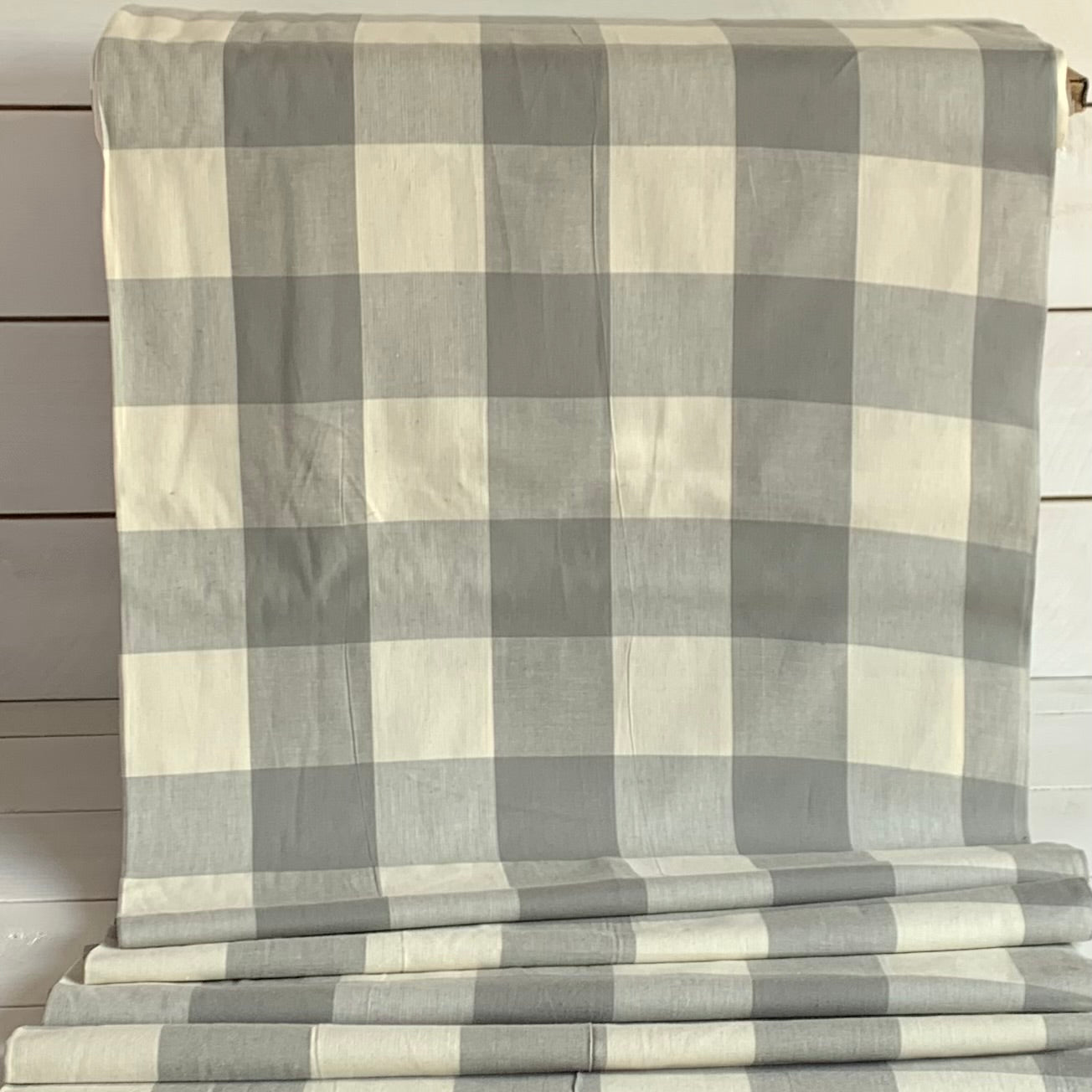 Gray and Cream Buffalo Plaid - Homespun Fabric