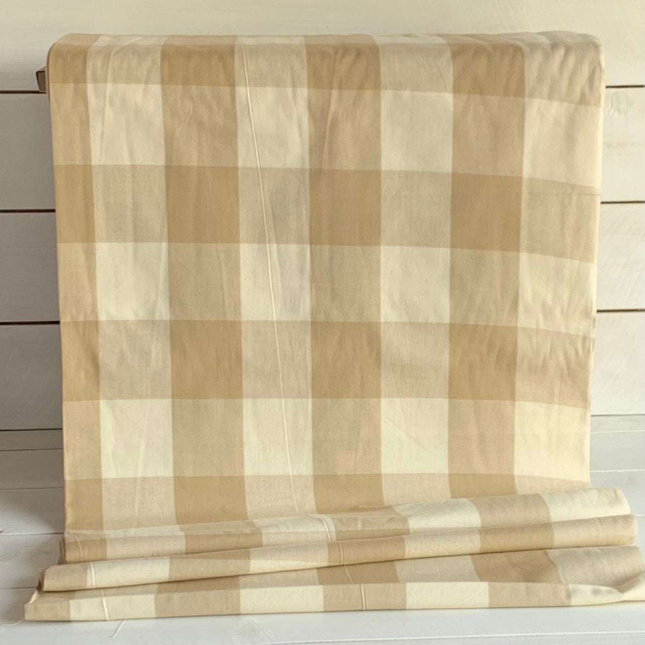 Tan and Cream Buffalo Plaid - Homespun Fabric