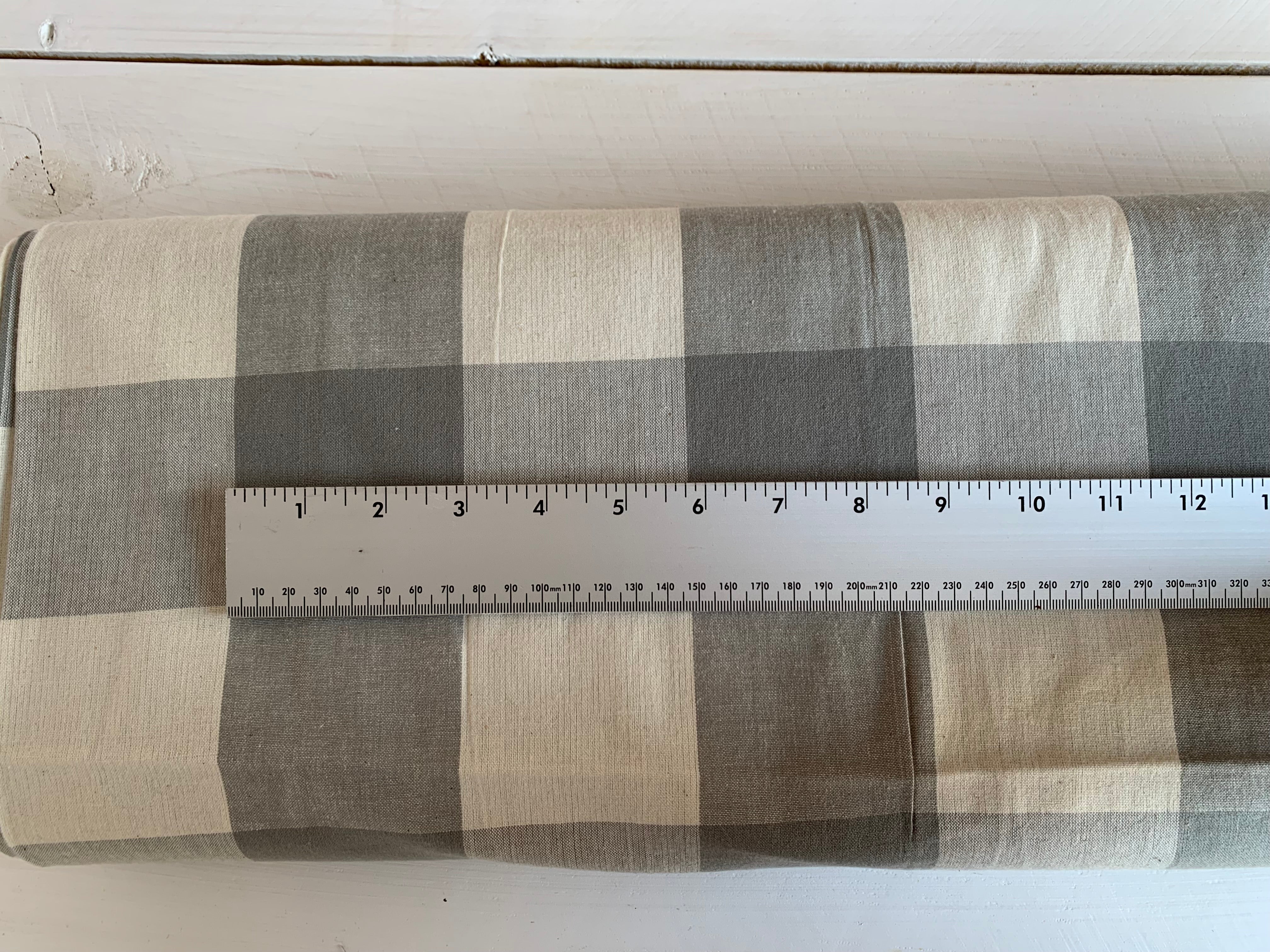 Gray and Cream Buffalo Plaid - Homespun Fabric