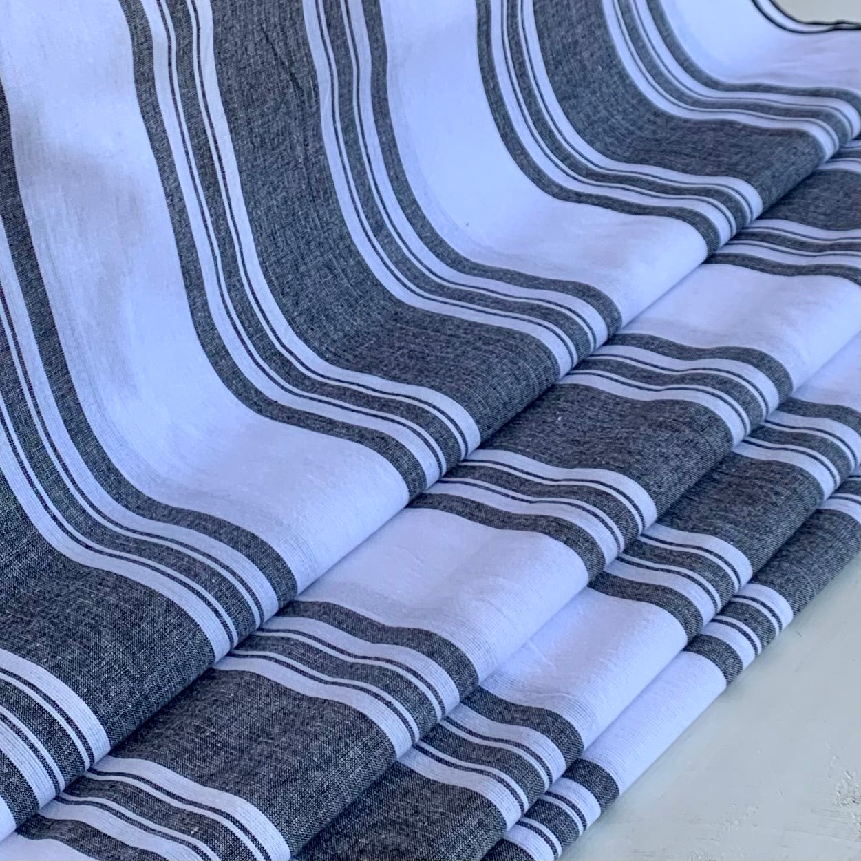 Black and White Stripe - Homespun Fabric
