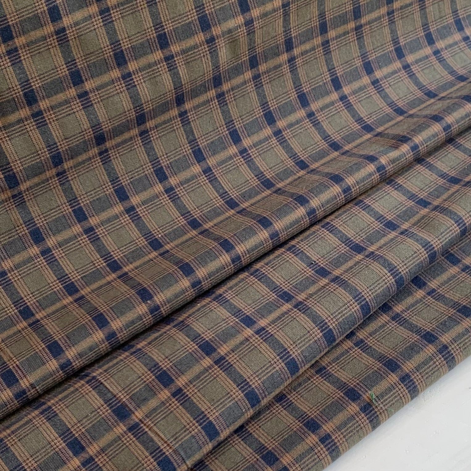 Green and Navy Plaid - Homespun Fabric