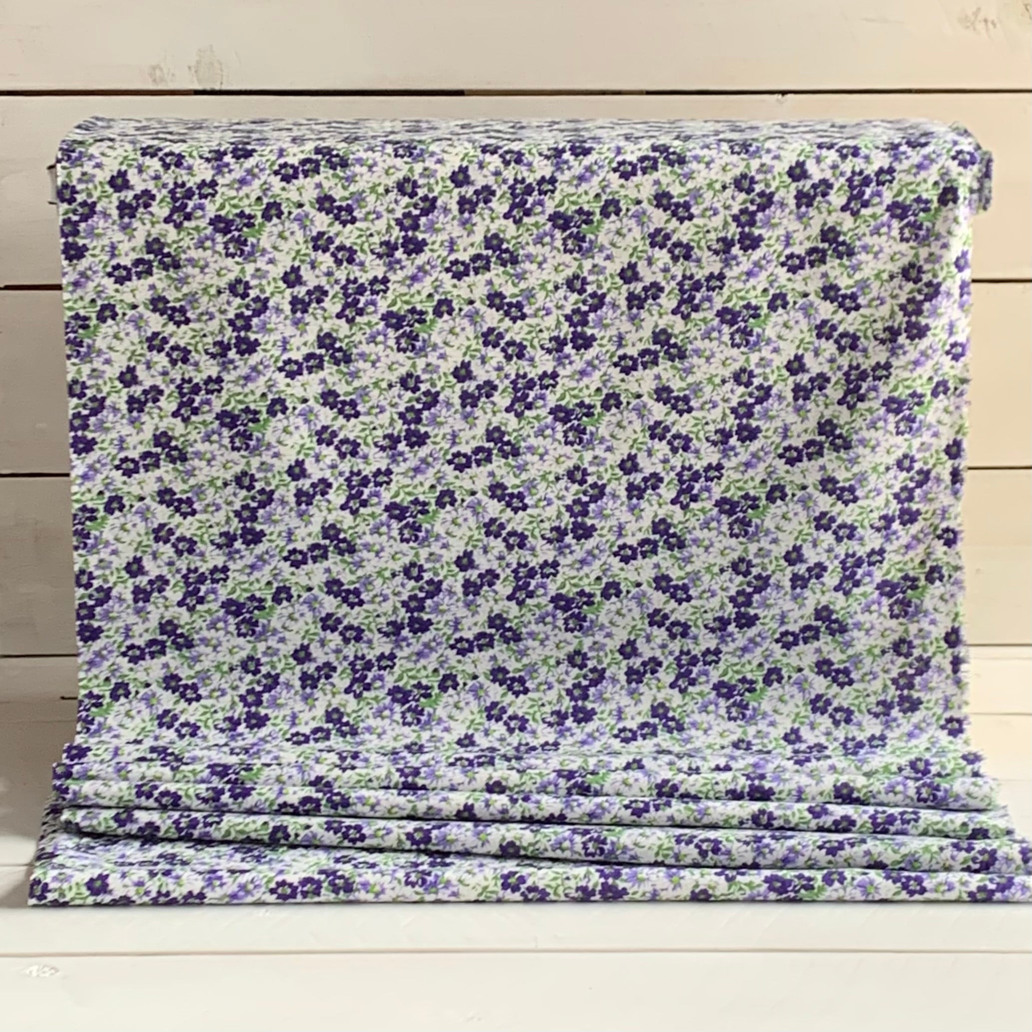 Reproduction Feed Sack Floral Fabric - Purple