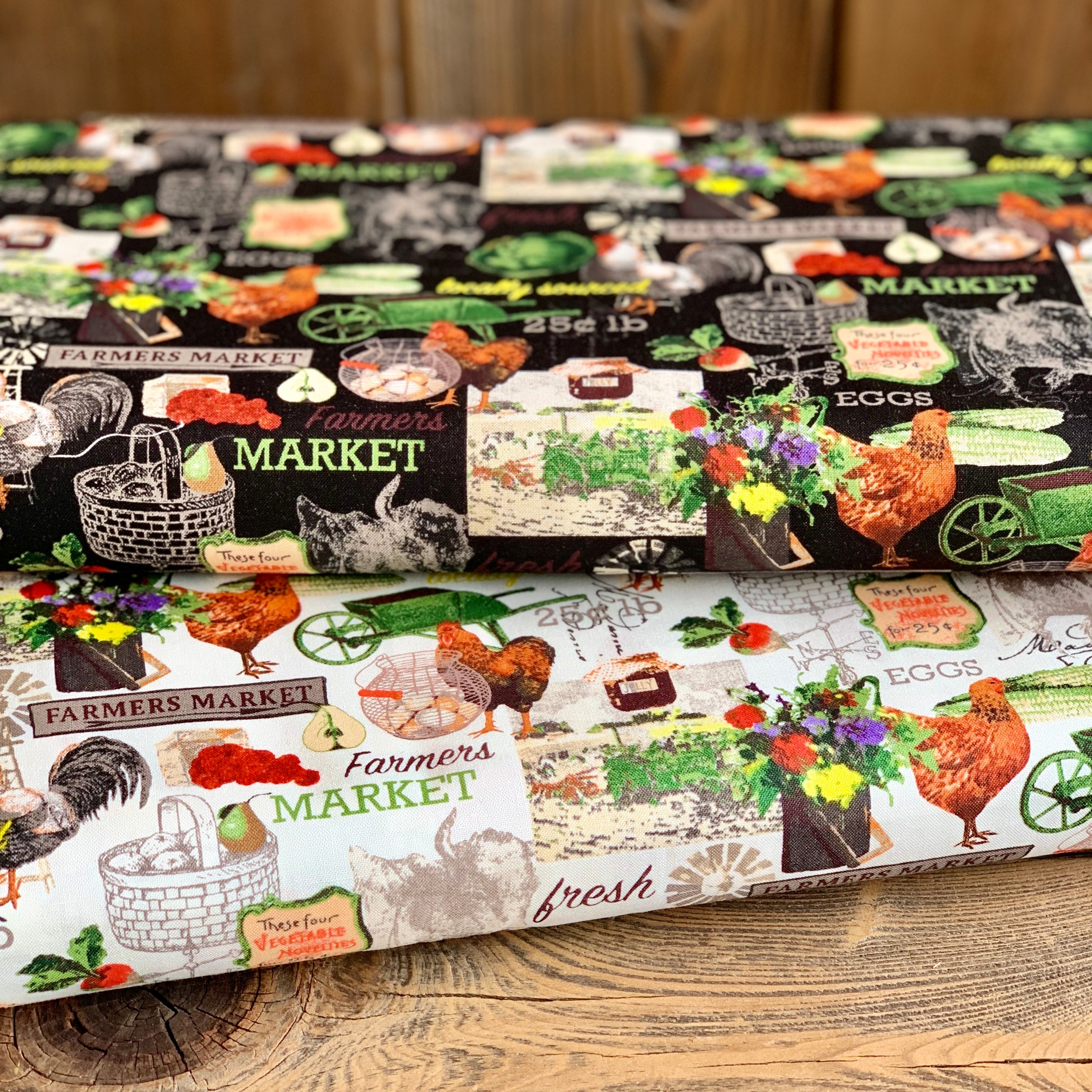 Farmers Market Collection by Whistler Studios and Milled by Windham Fabrics, 18 Patterns/Colors Cotton Fabric