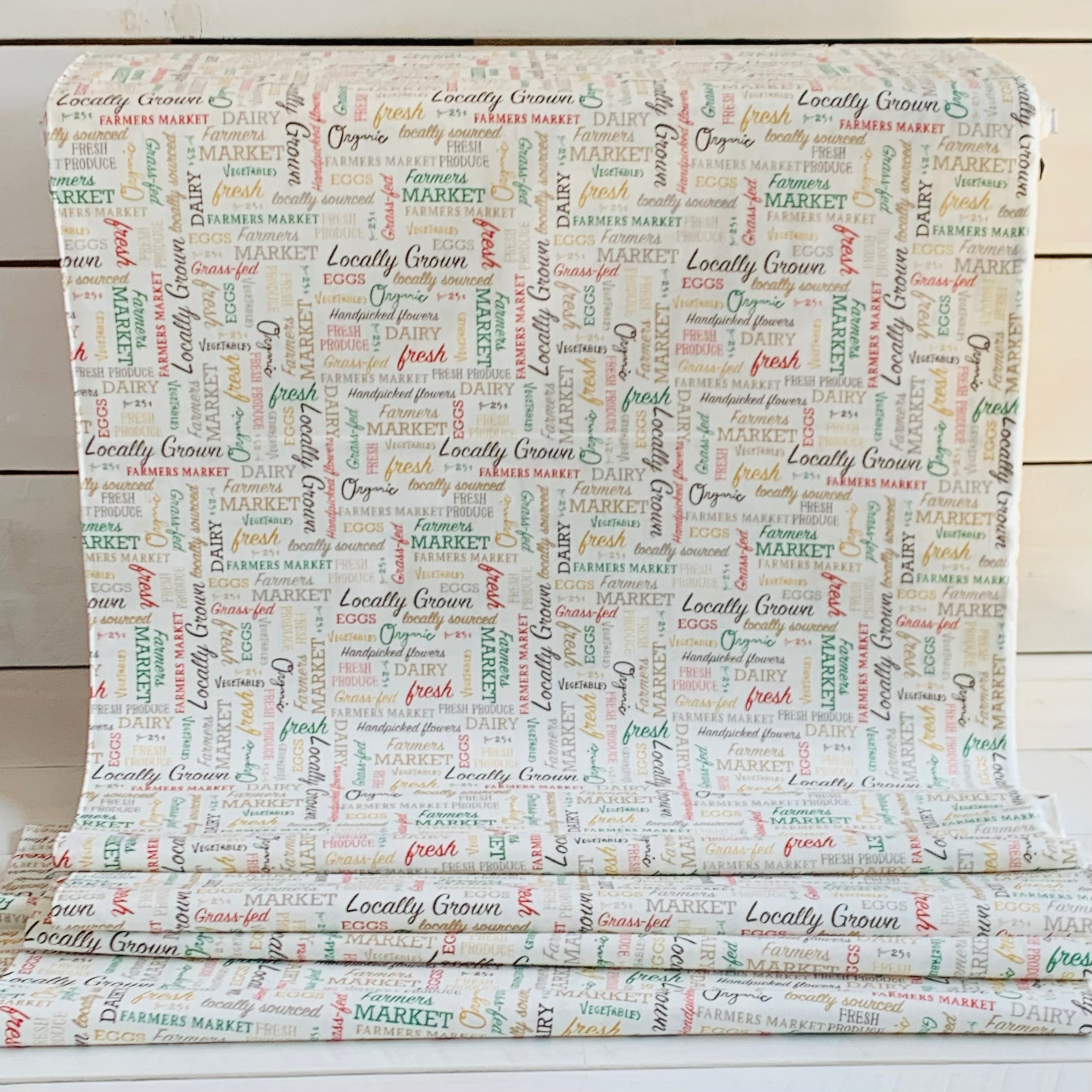 Words From Farmers Market Collection by Whistler Studios and Milled by Windham Fabrics- White 52767-1 Cotton Fabric