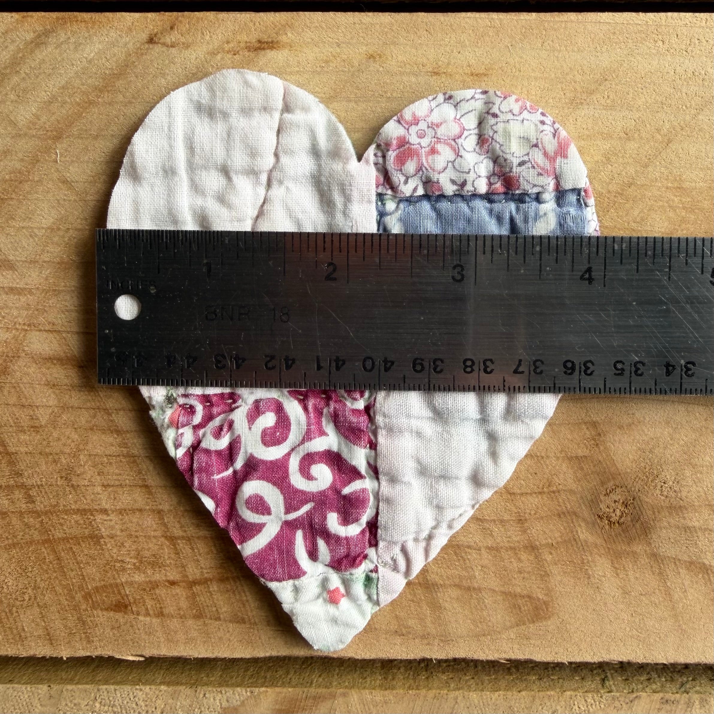 Heart Die Cuts from Vintage Quilt