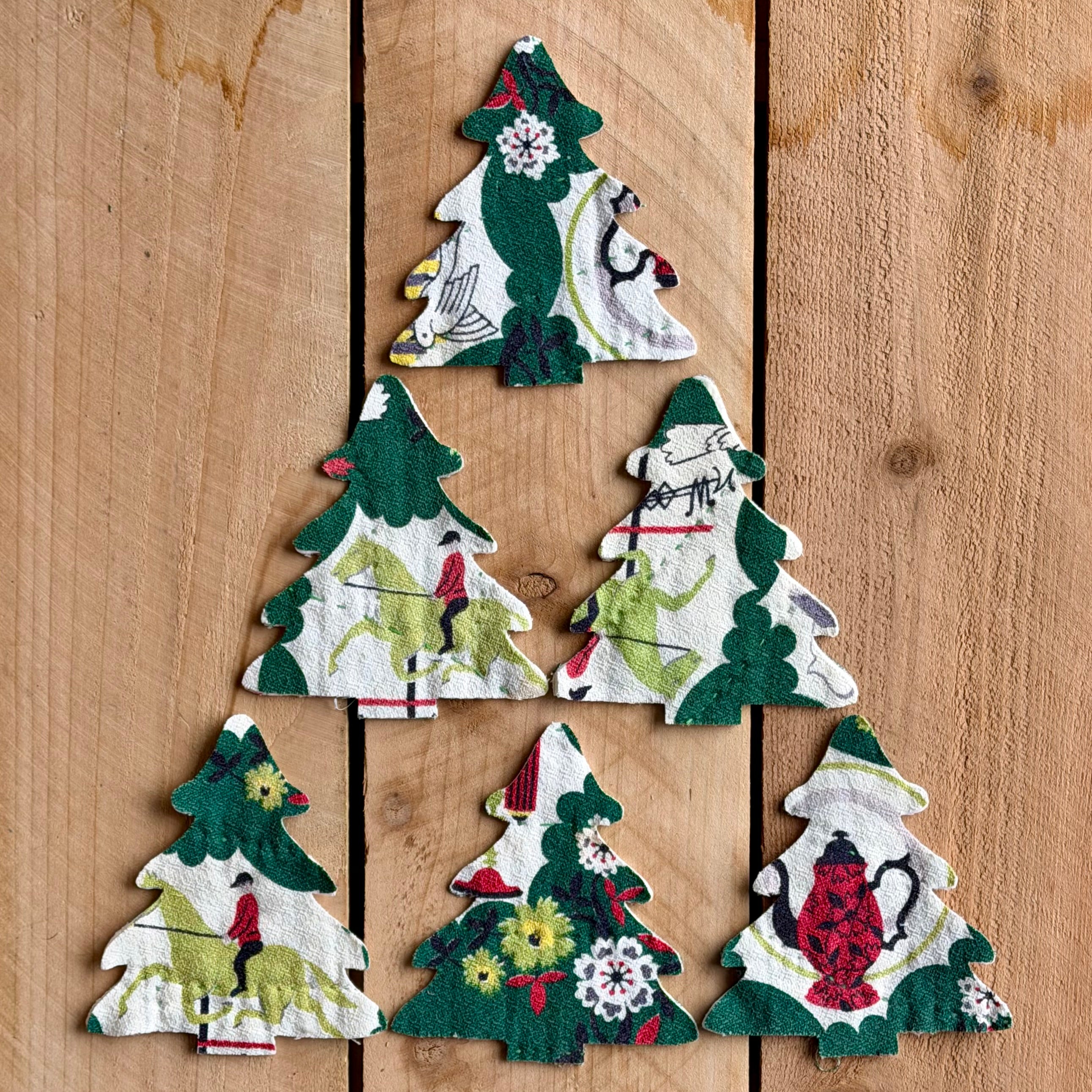 Tree Die Cuts from Vintage Quilt