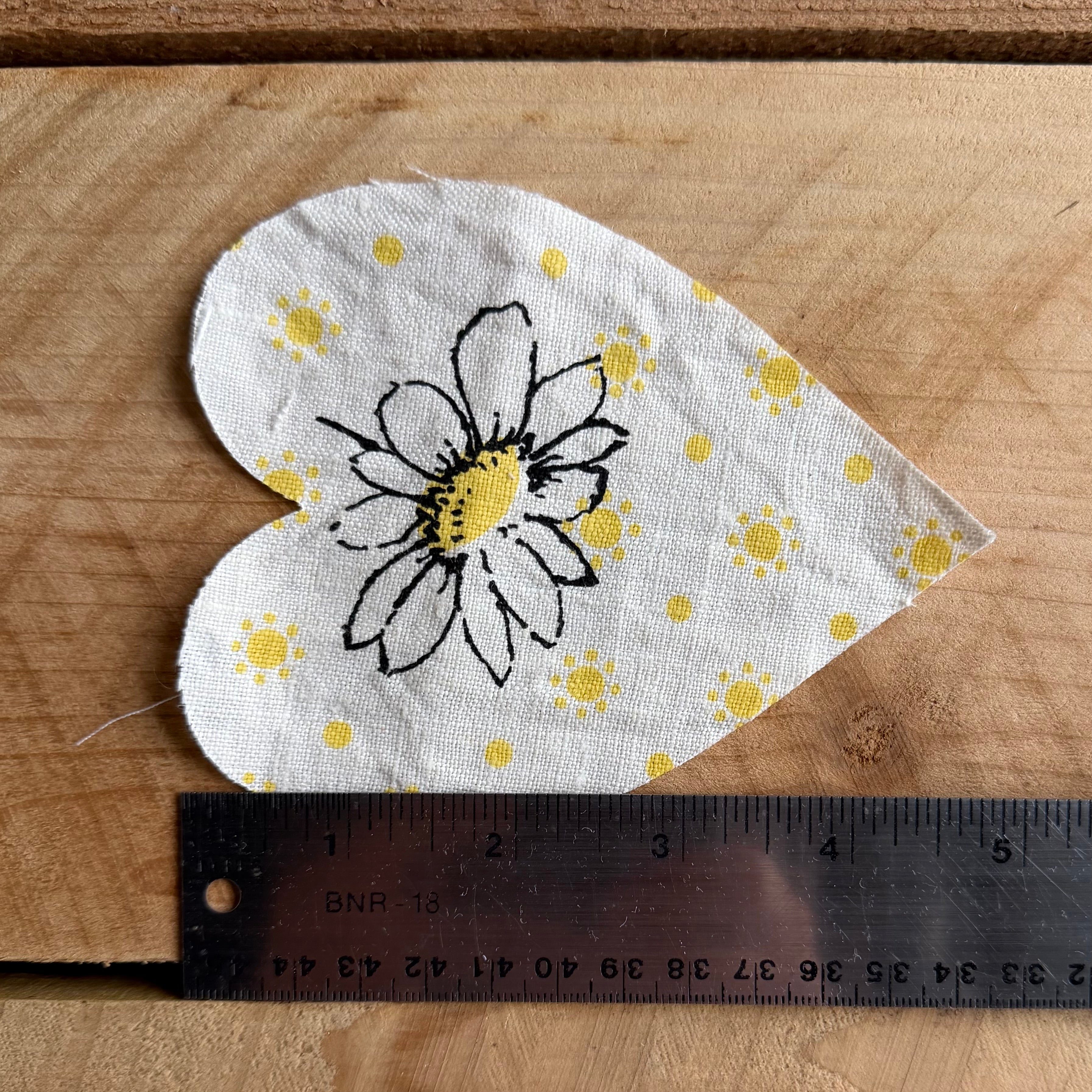 Heart Die Cuts from Vintage Linen Dish Towel