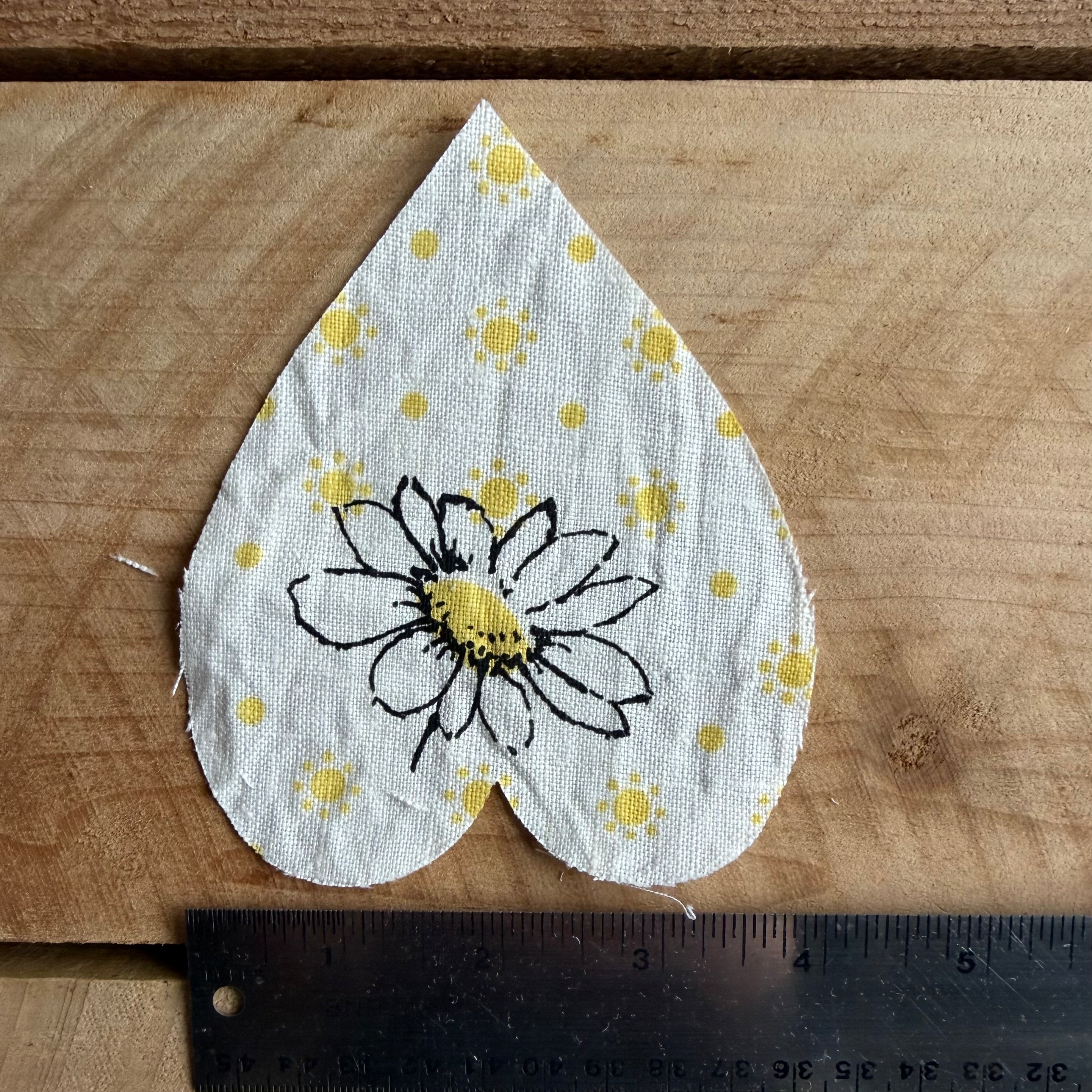 Heart Die Cuts from Vintage Linen Dish Towel