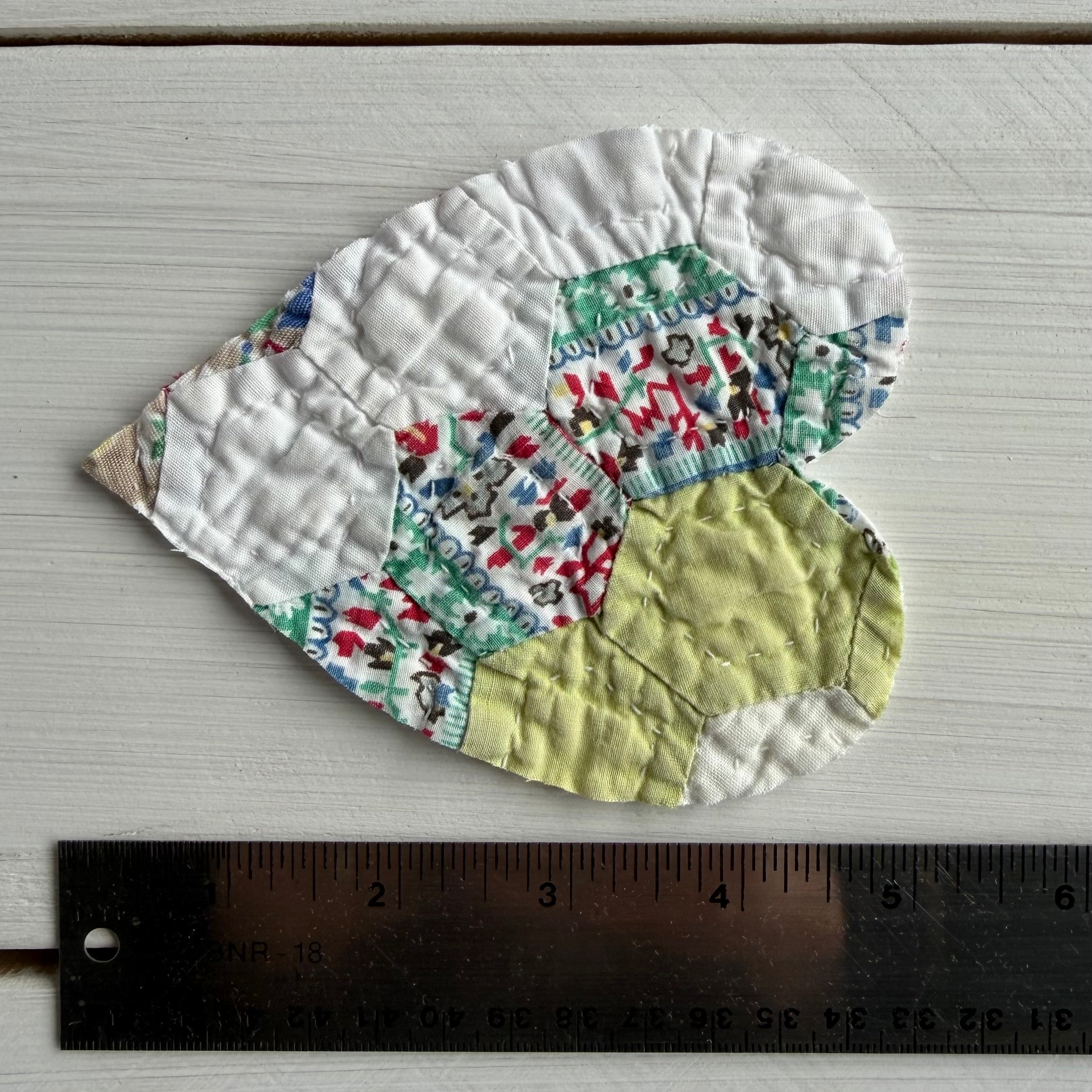 Heart Die Cuts from Vintage Quilt