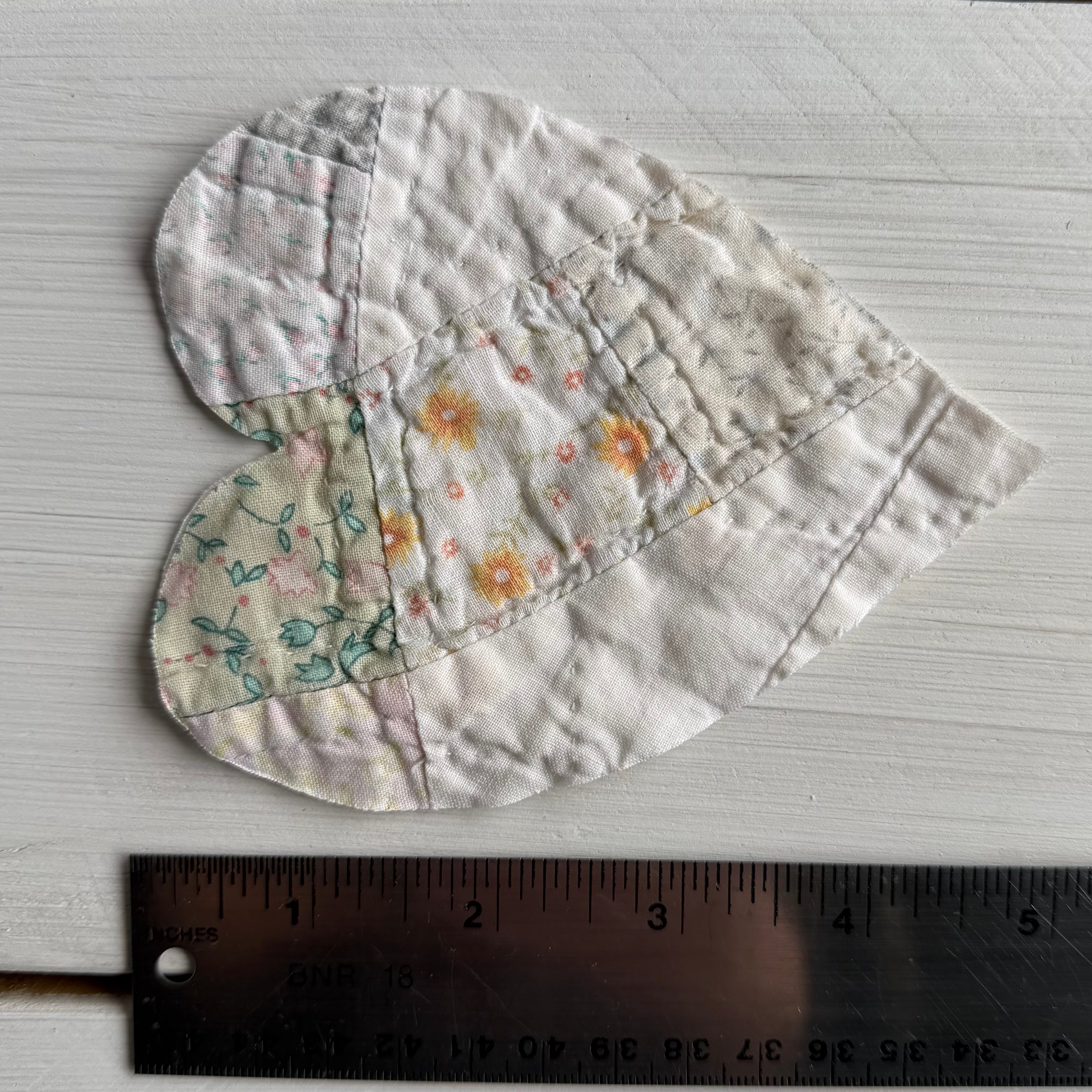Heart Die Cuts from Vintage Quilt