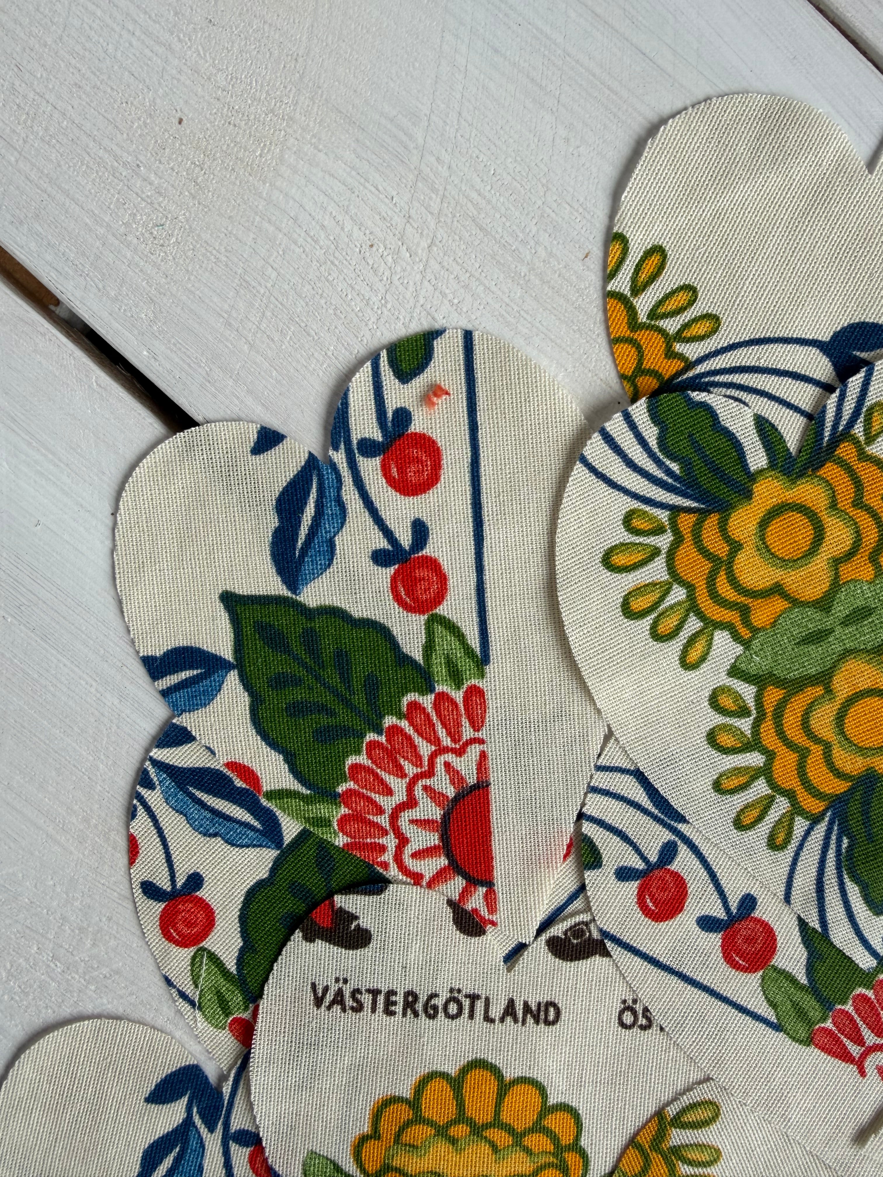 Heart Die Cuts from Vintage Linen