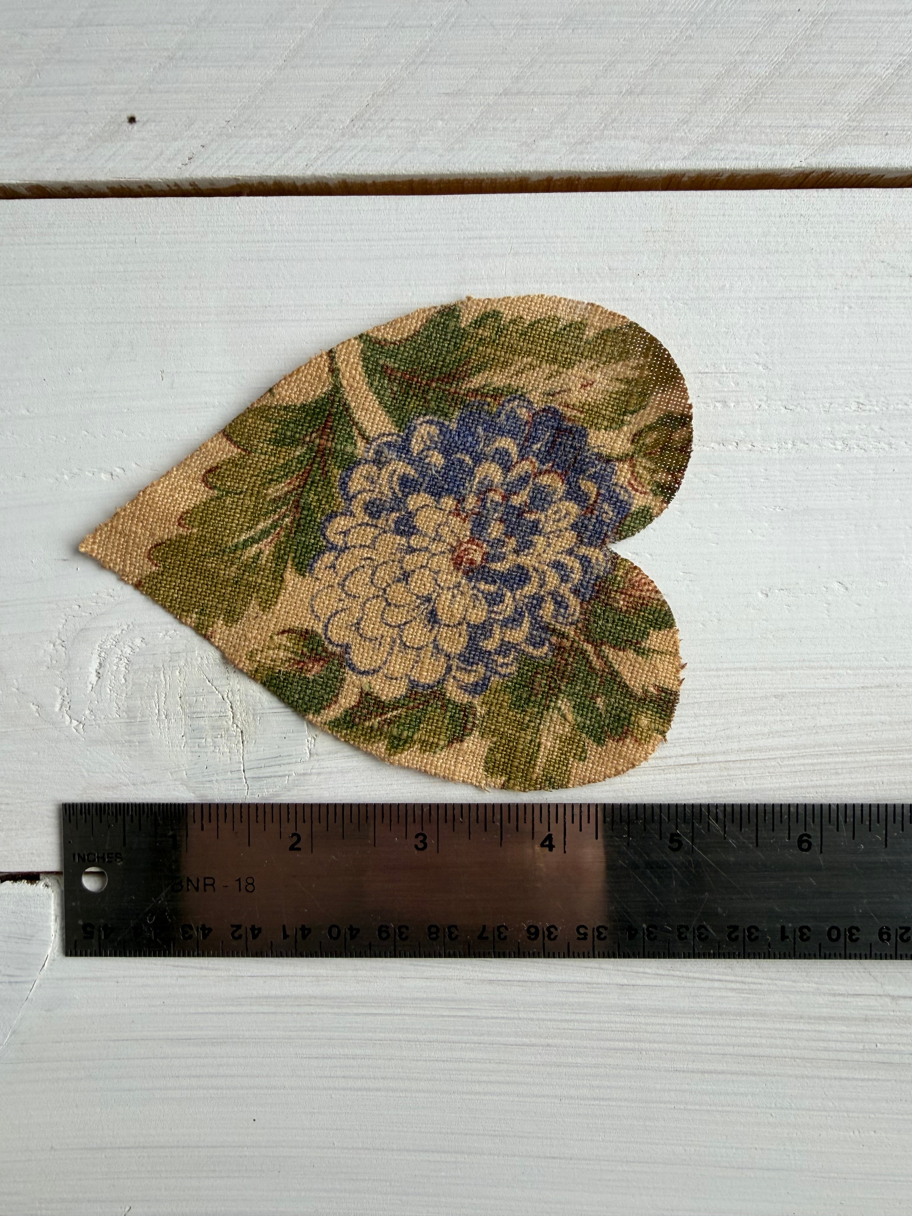 Heart Die Cuts from Vintage Linen Coffee Tea Stained