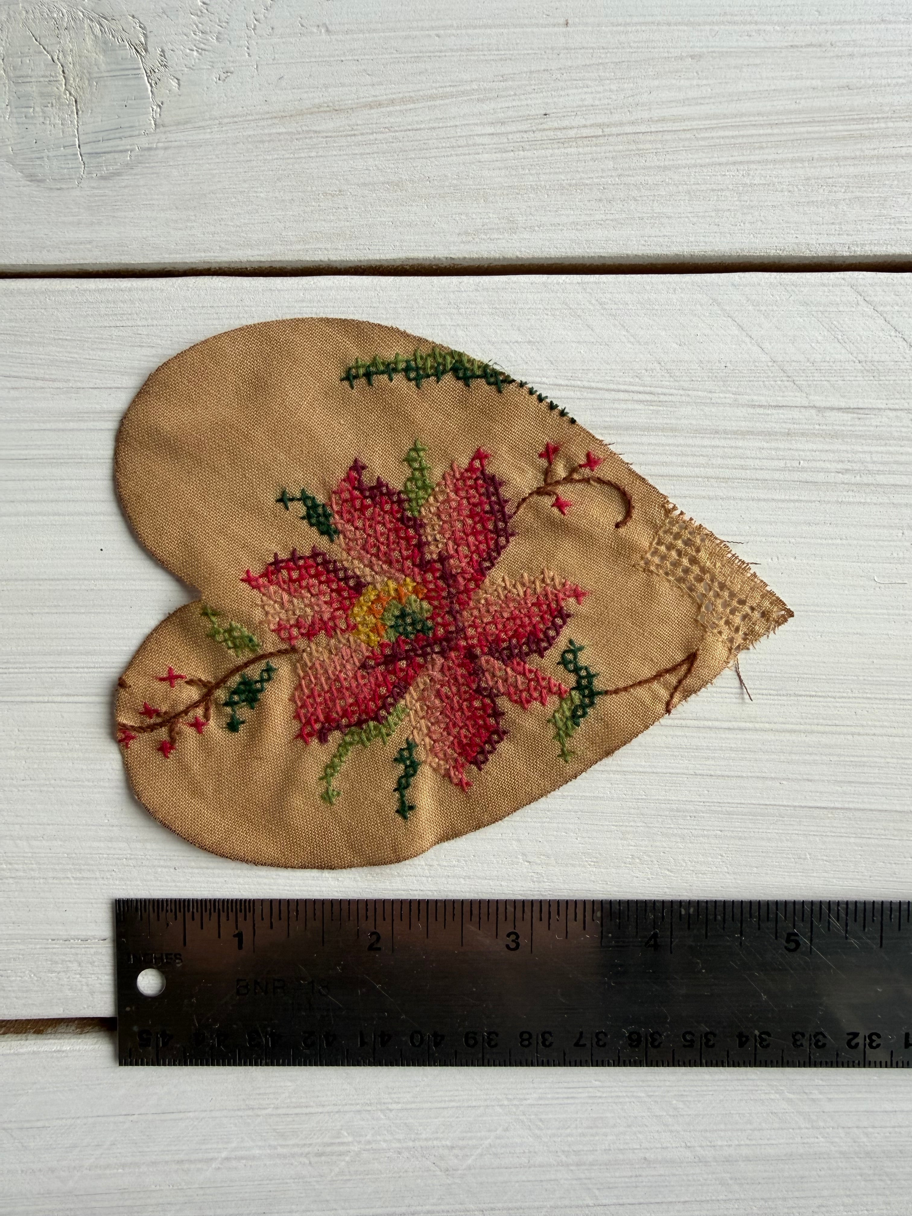 Heart Die Cuts from Vintage Linen Coffee Tea Stained