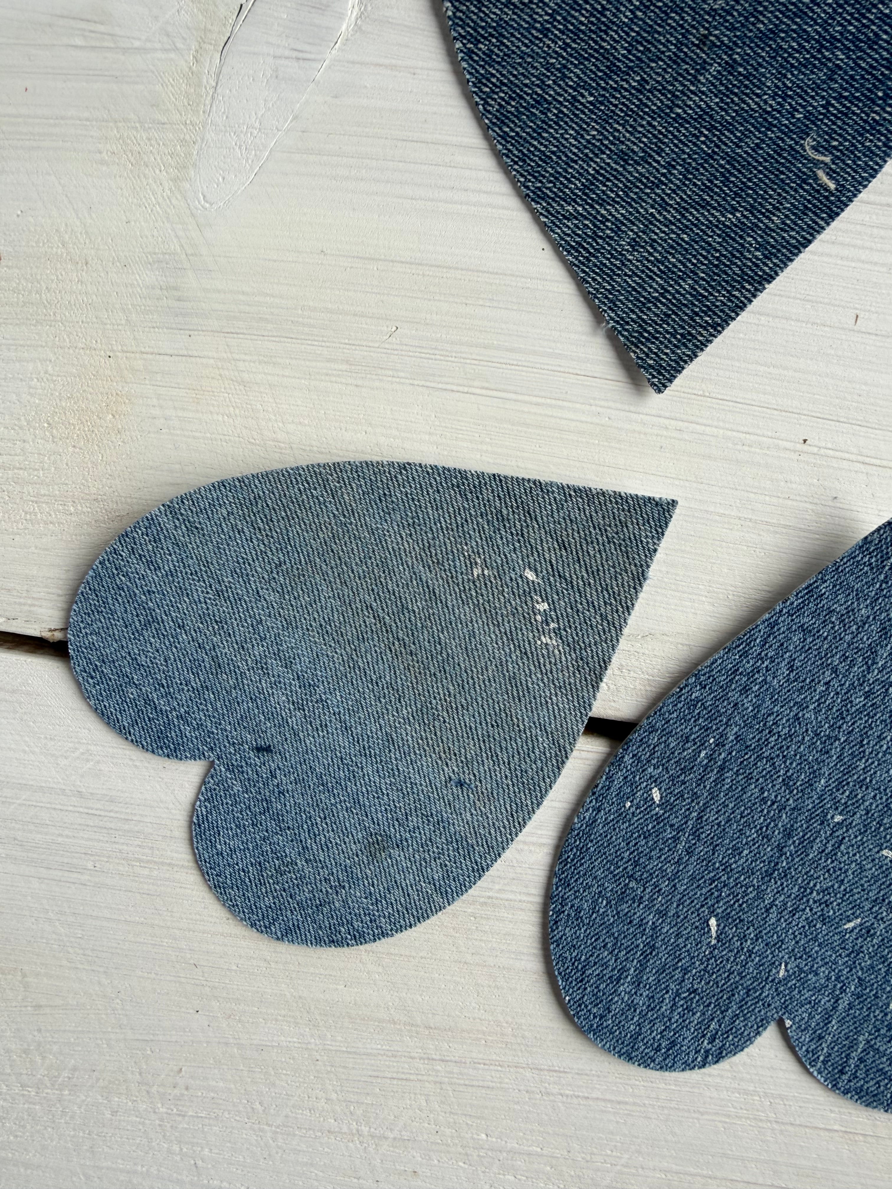 Heart Die Cuts from Old Blue Jeans