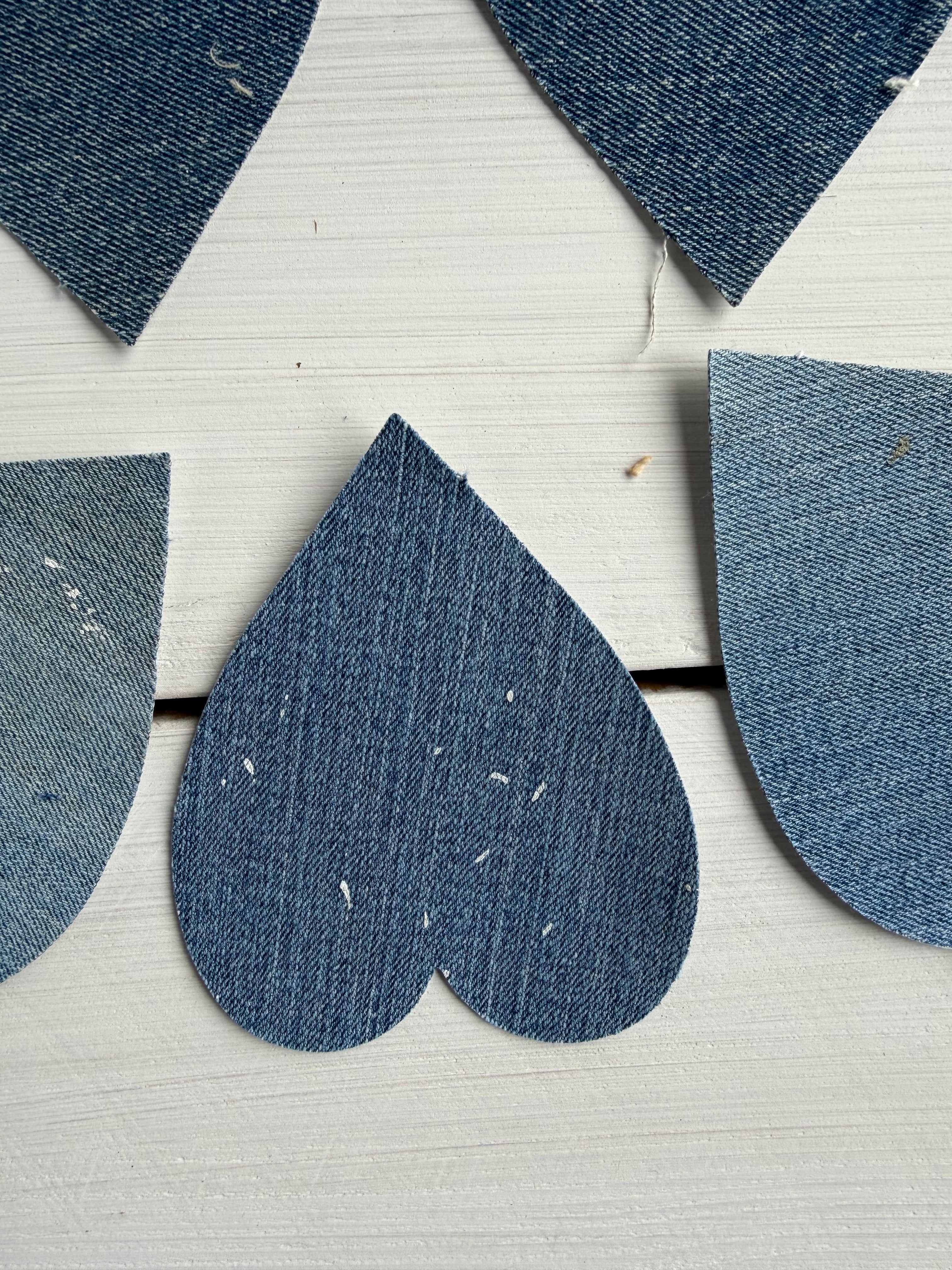 Heart Die Cuts from Old Blue Jeans