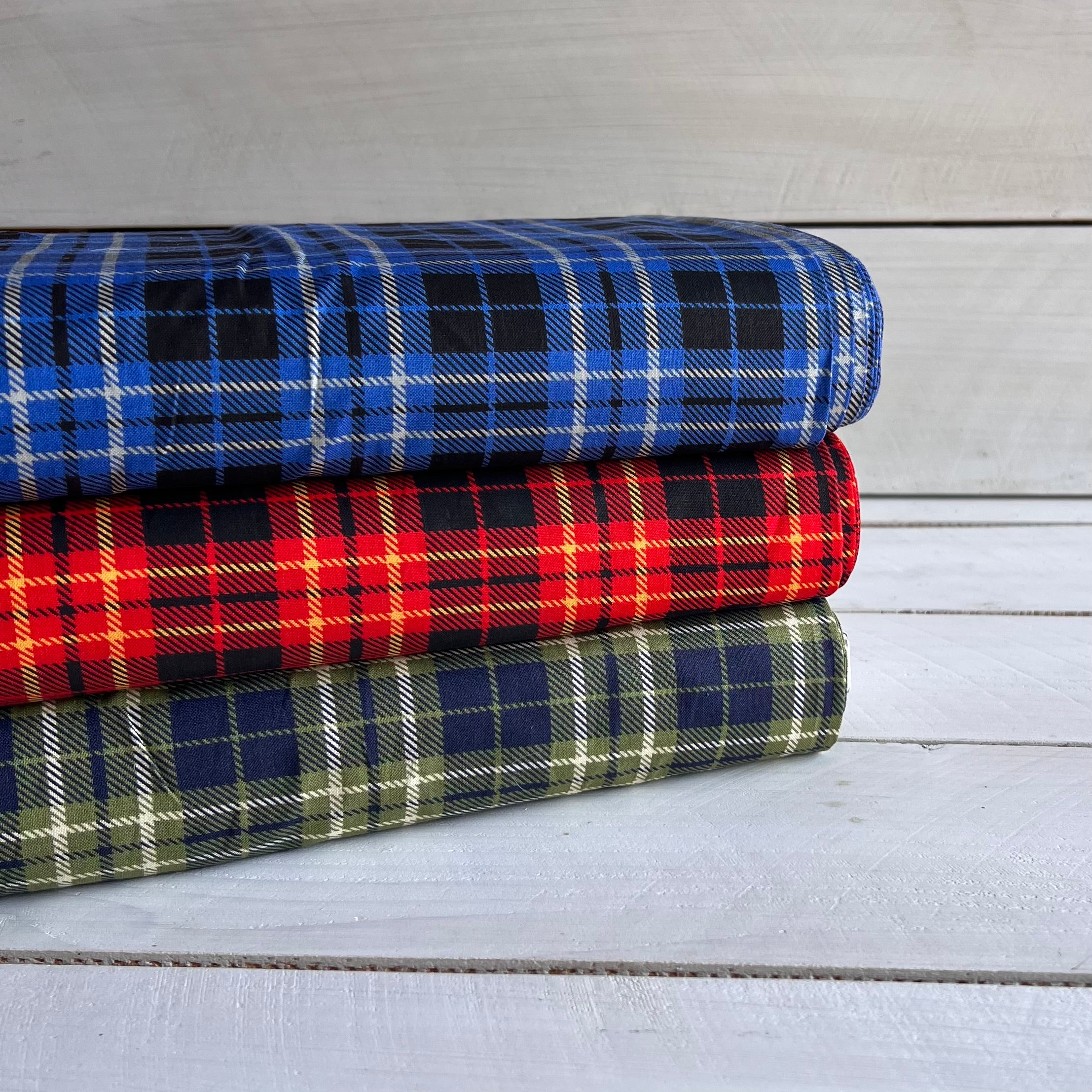 Dad Plaids - Red, Green, Blue Tartan Plaid Fabric - Quilter Cotton