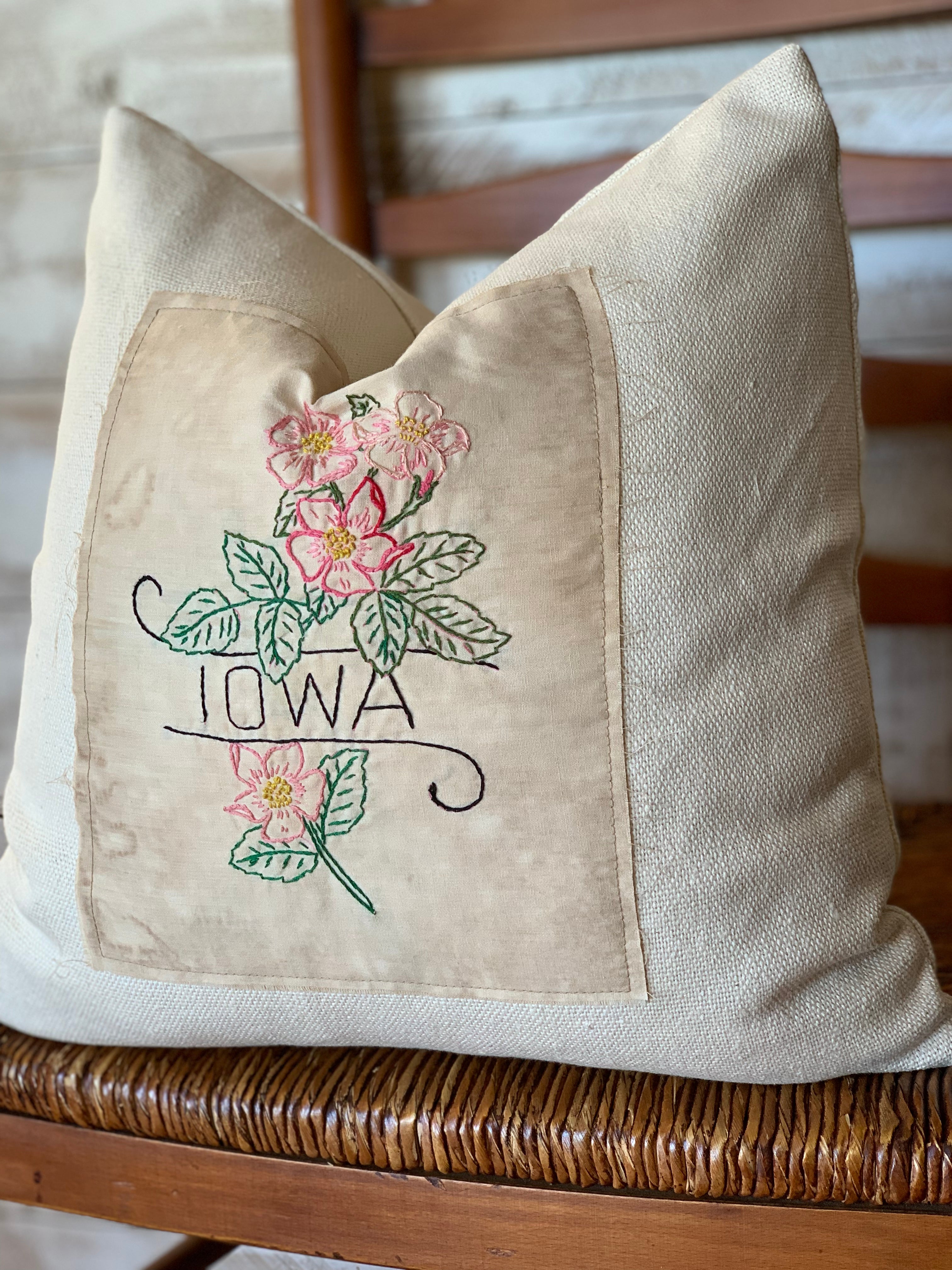 Iowa State Pillow - Embroidered