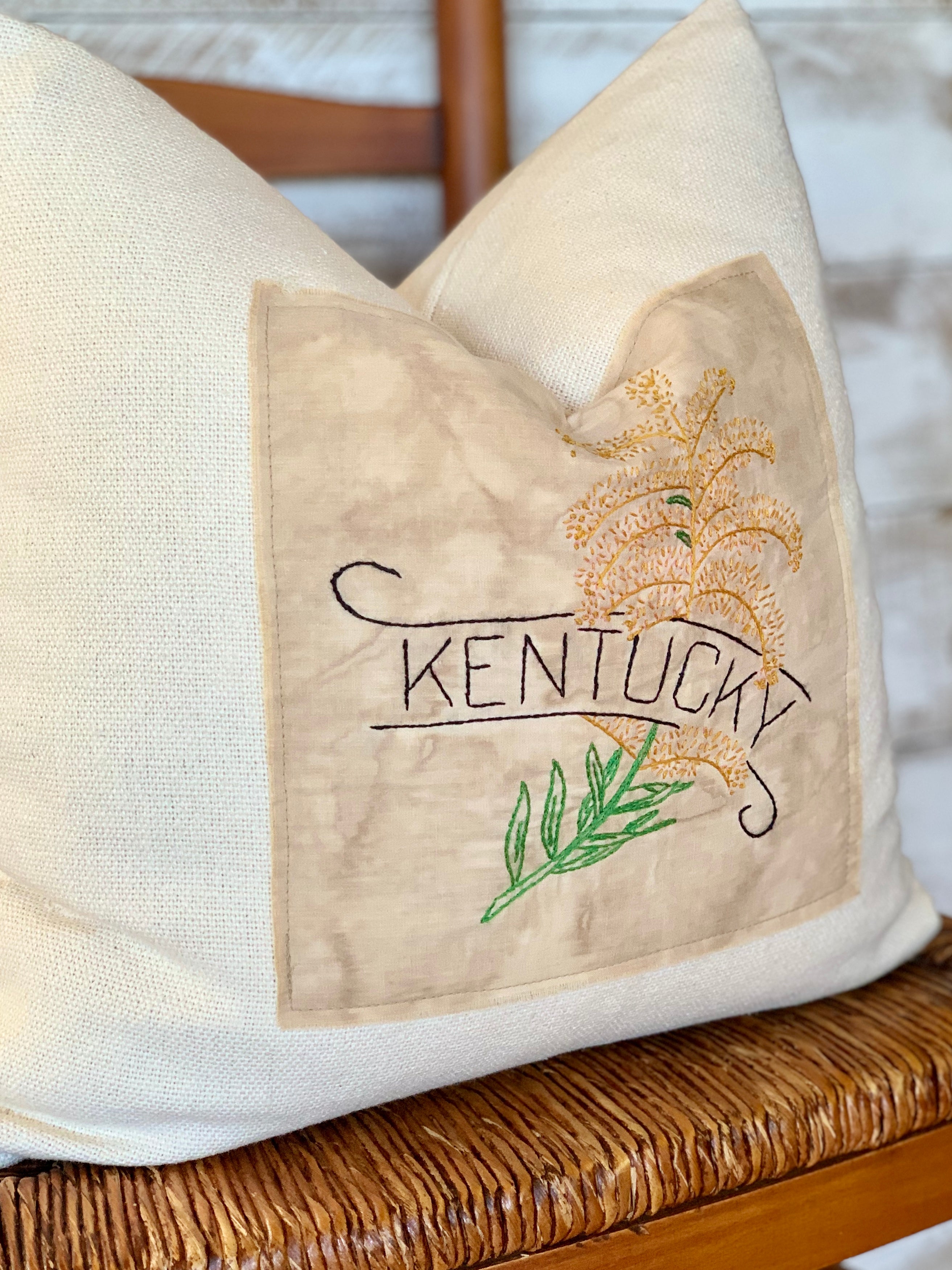 Kentucky State Pillow - Embroidered