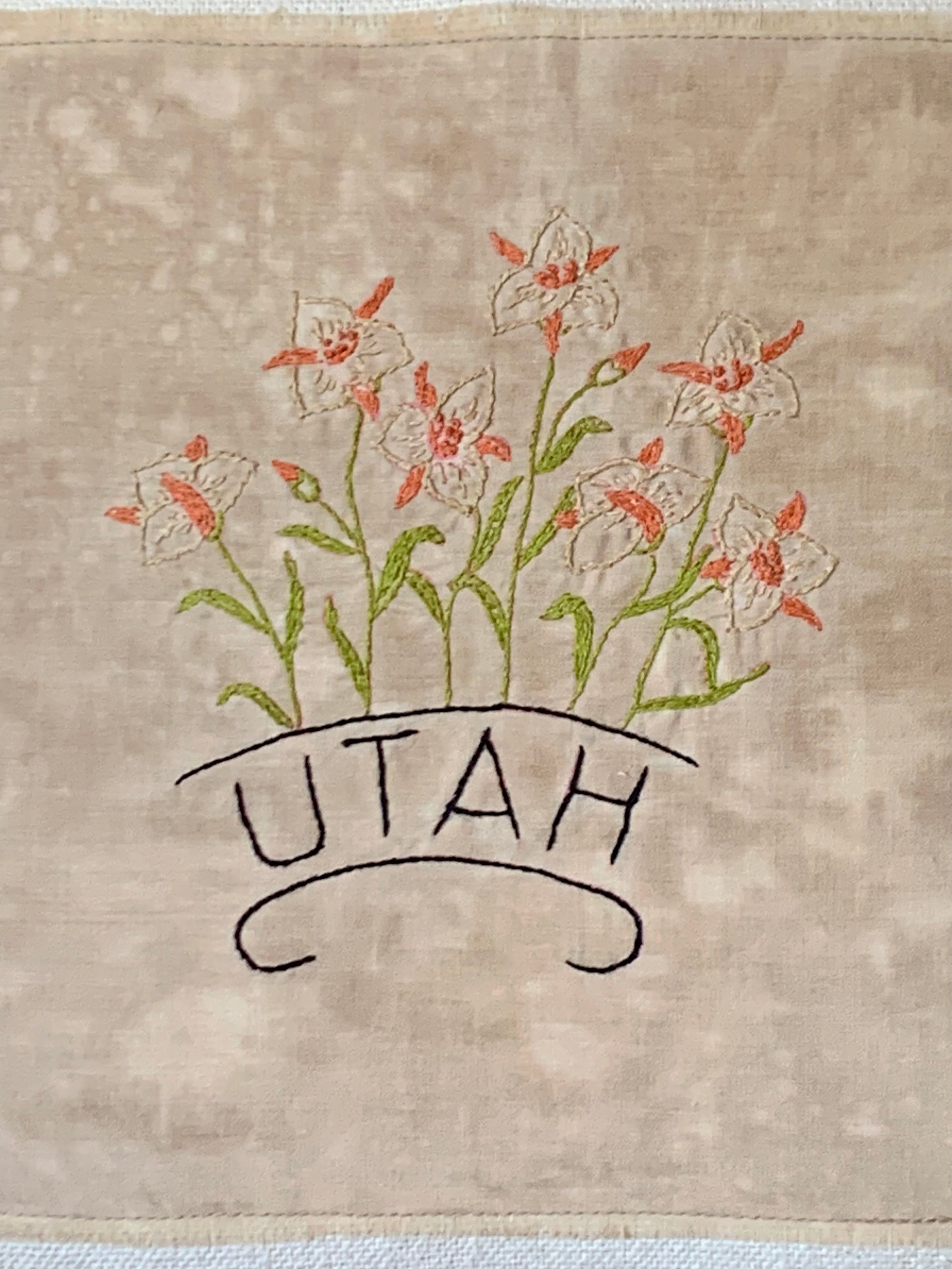 Utah State Pillow - Embroidered
