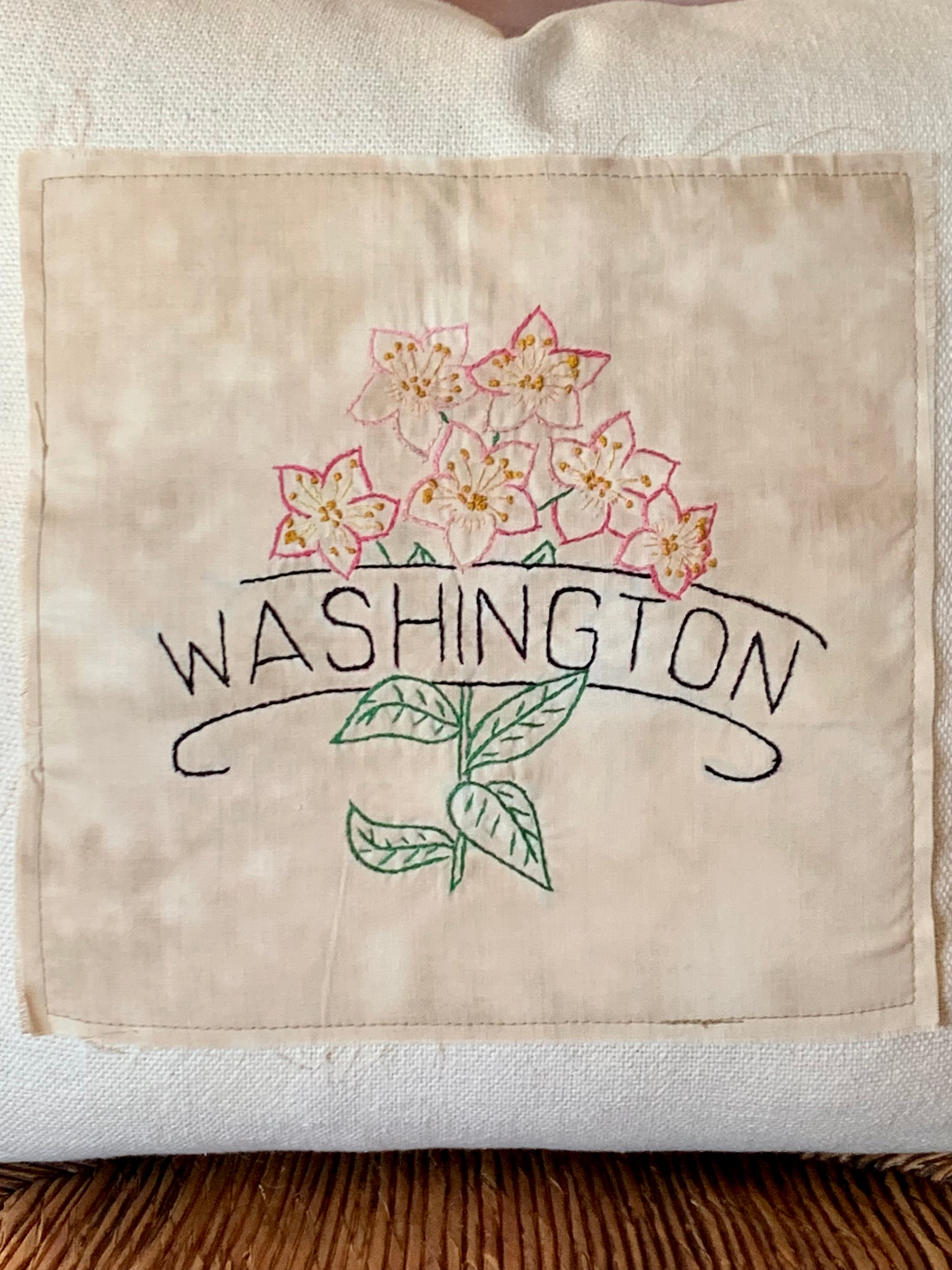 Washington State Pillow - Embroidered