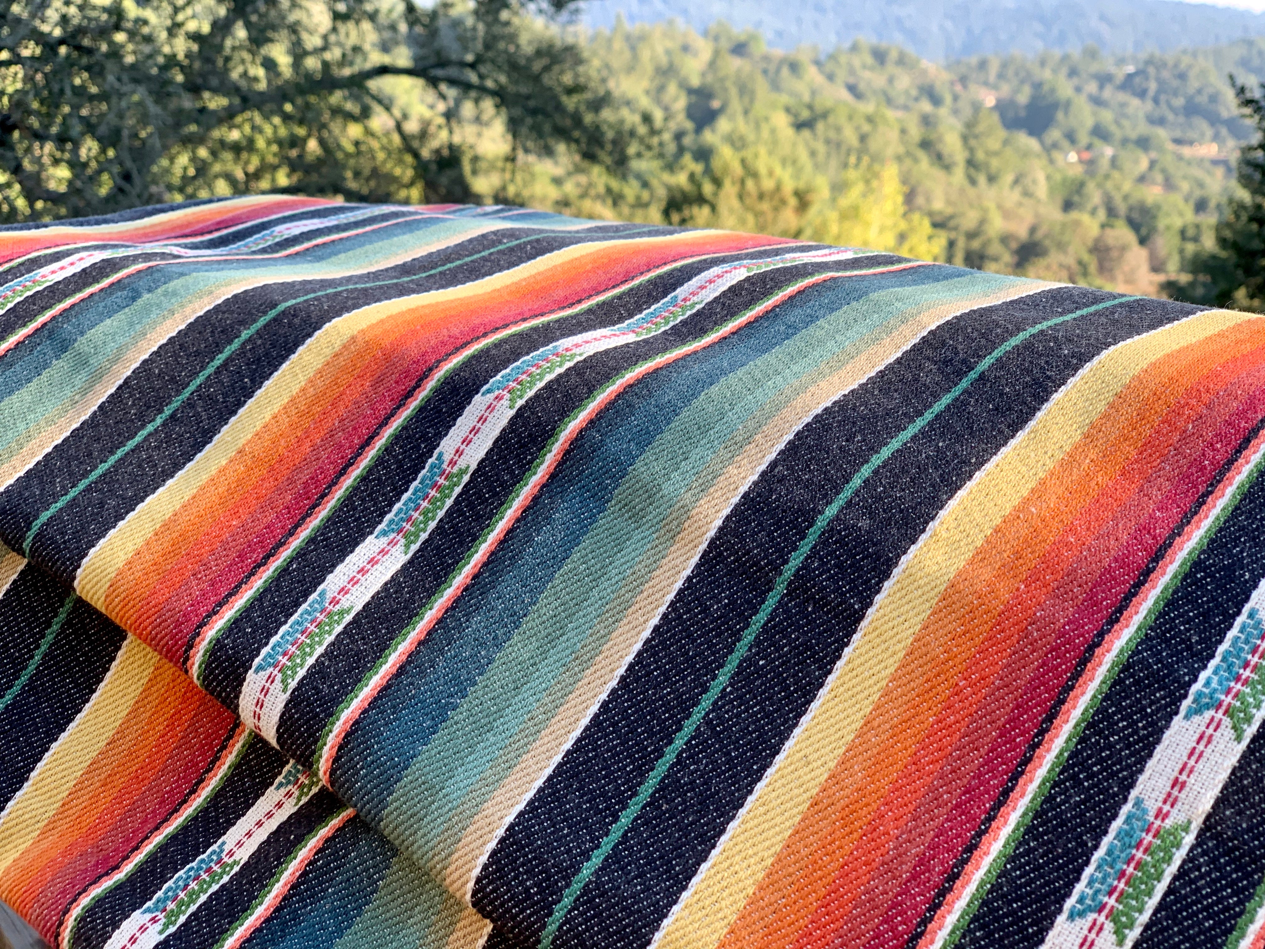 Santa Fe Collection Serape Saddle Blanket Style Fabric Black