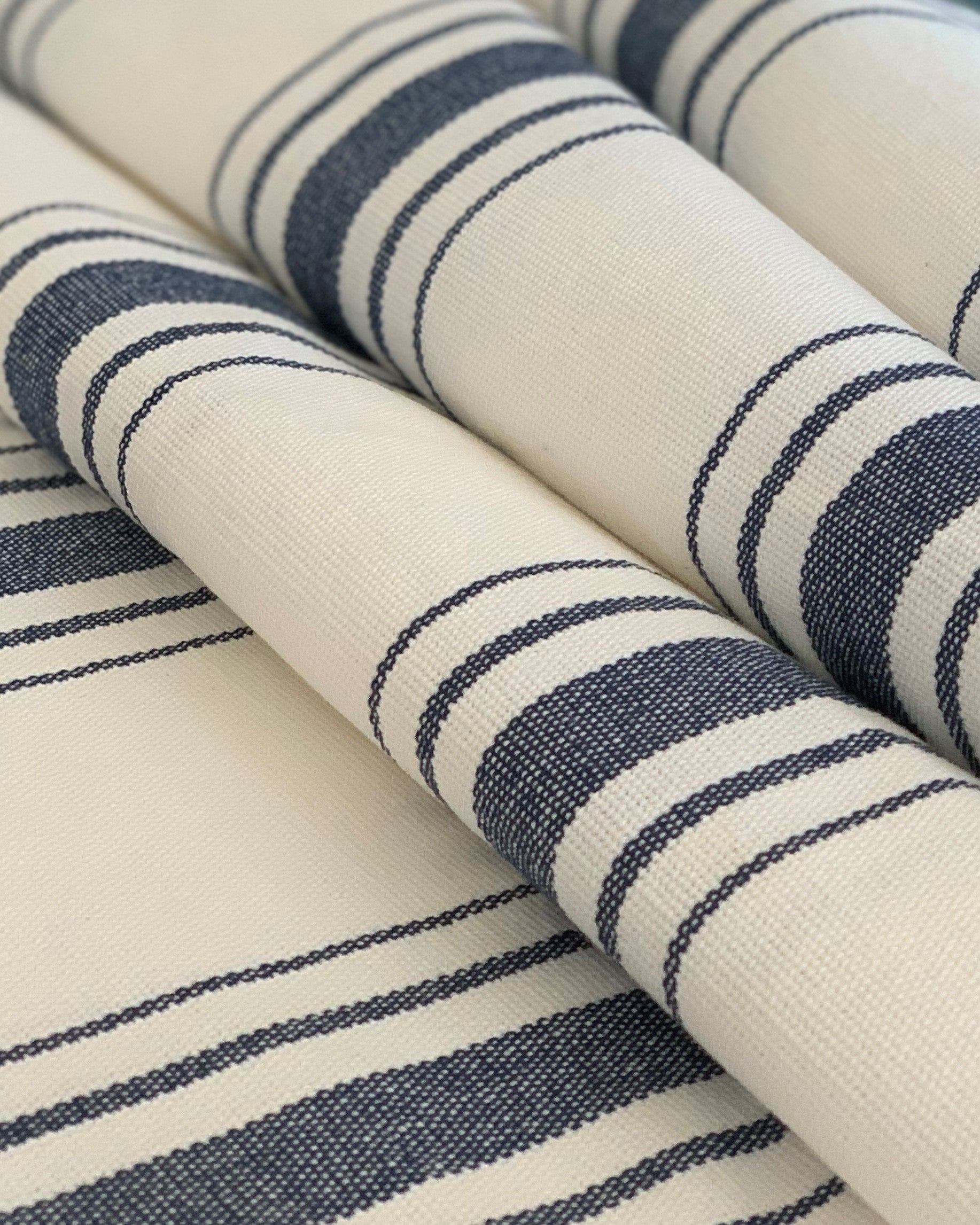 Navy on White - Farmhouse Stripe Fabric