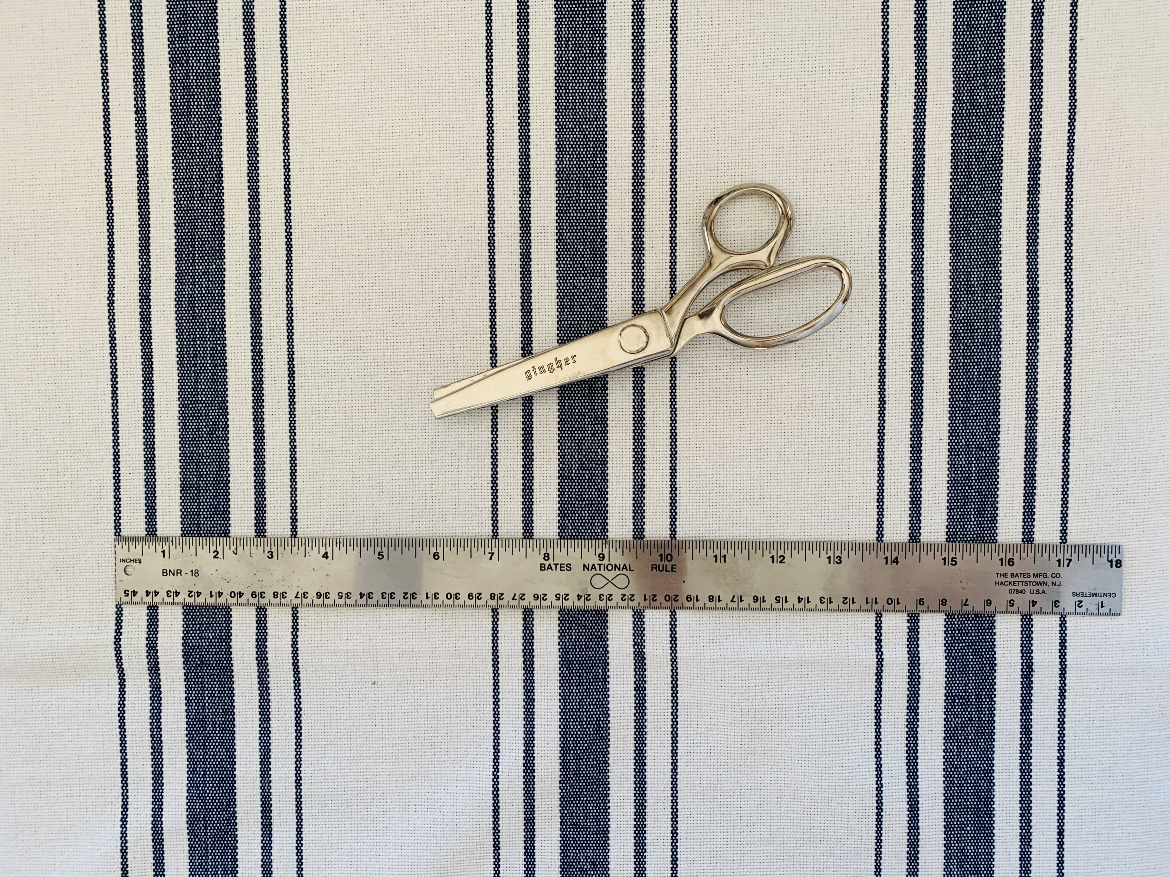 Navy on White - Farmhouse Stripe Fabric