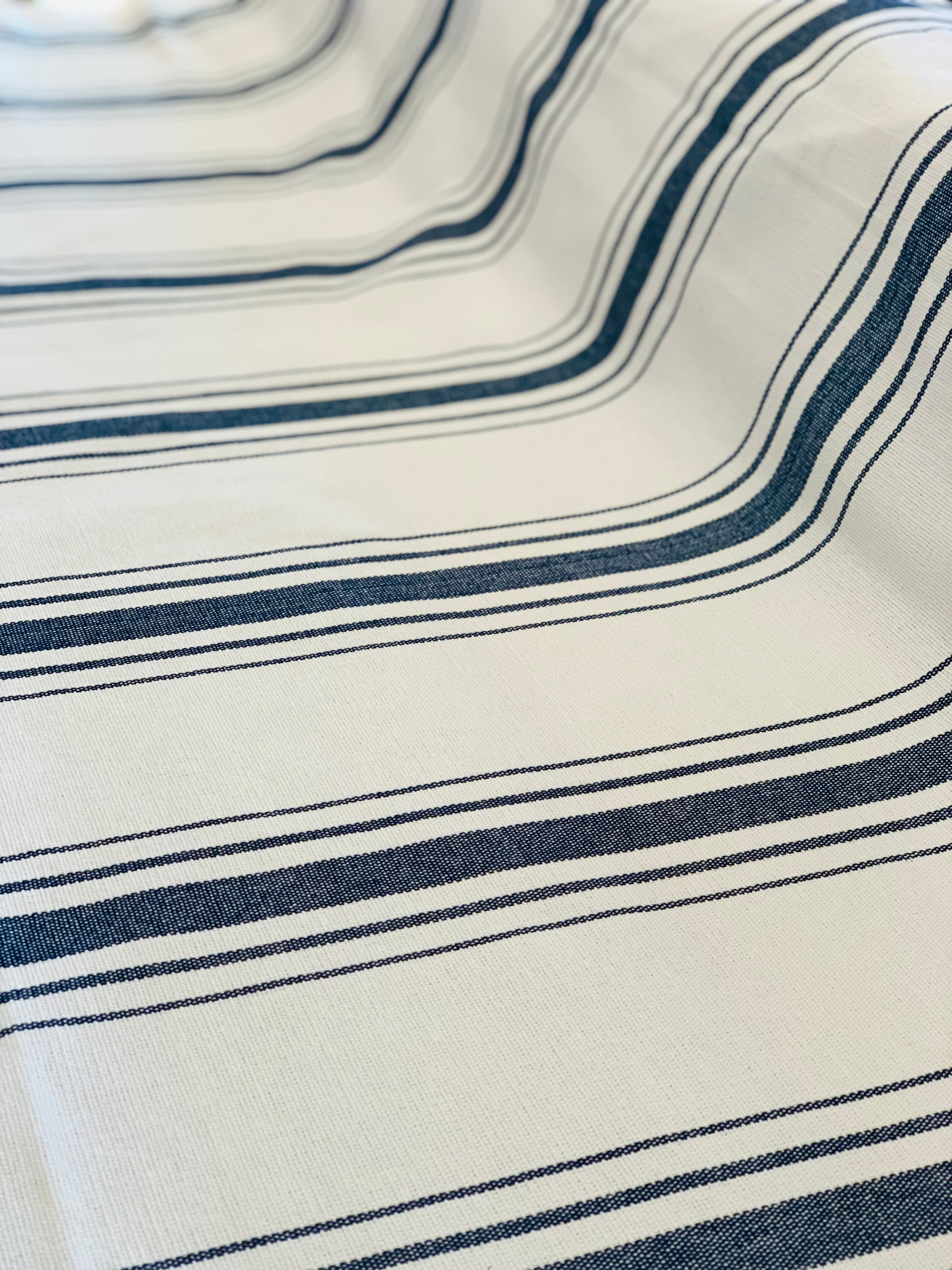 Navy on White - Farmhouse Stripe Fabric