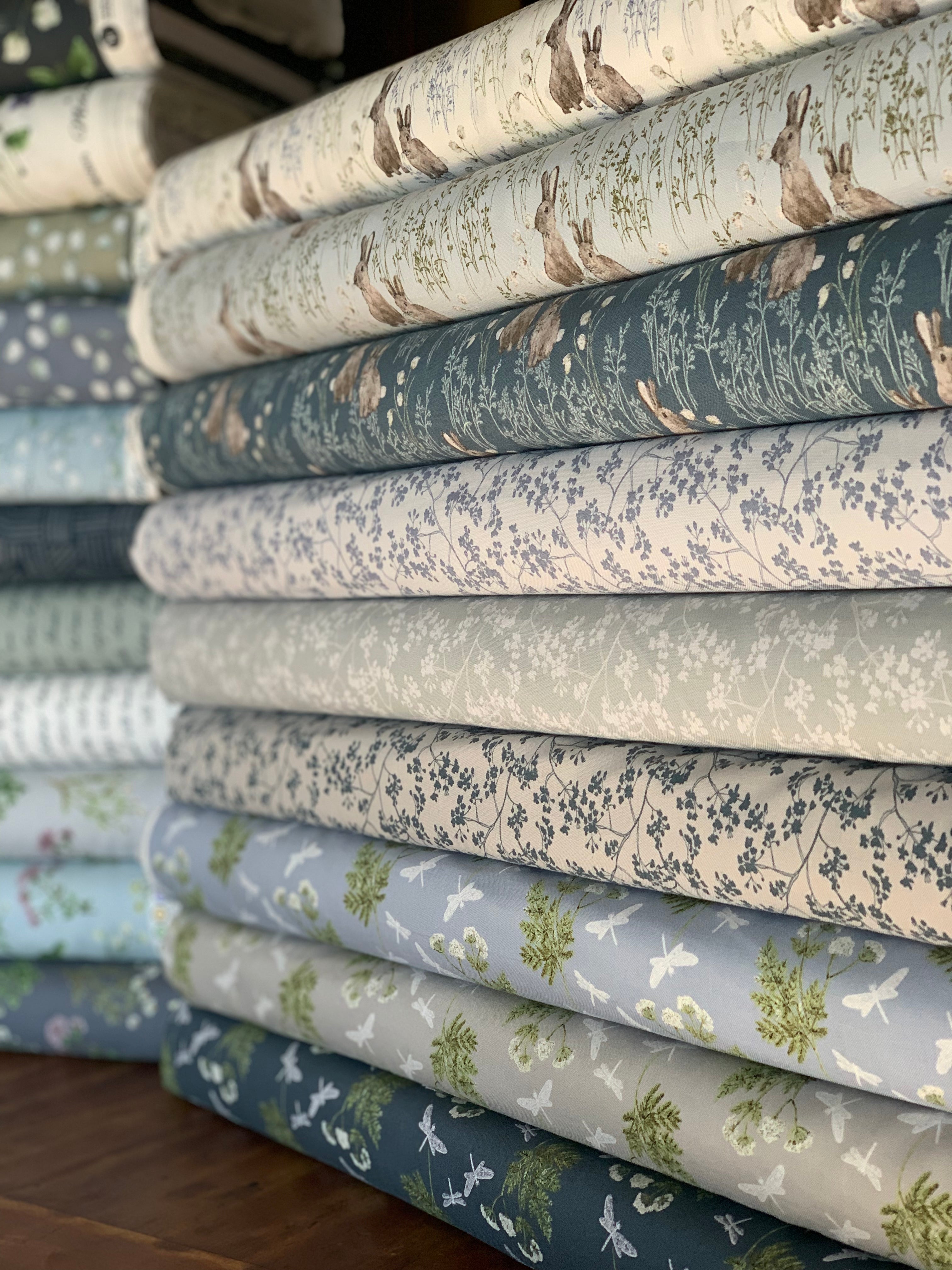 Midsummer Collection by Hackney and Co from Windham Fabrics - Floral, Rabbit, Bunny, Meadow Theme