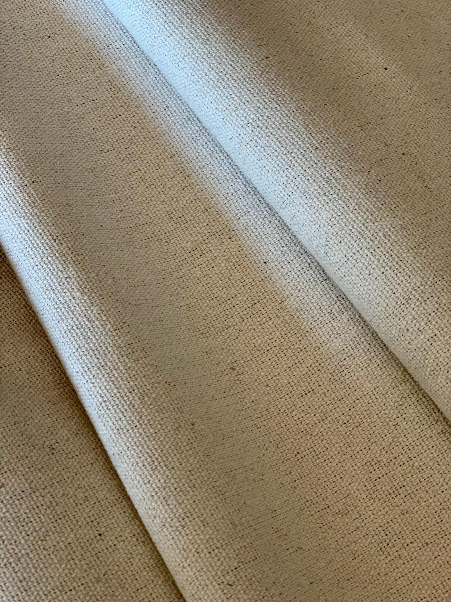 Grain Sack Fabric - Plain Cream