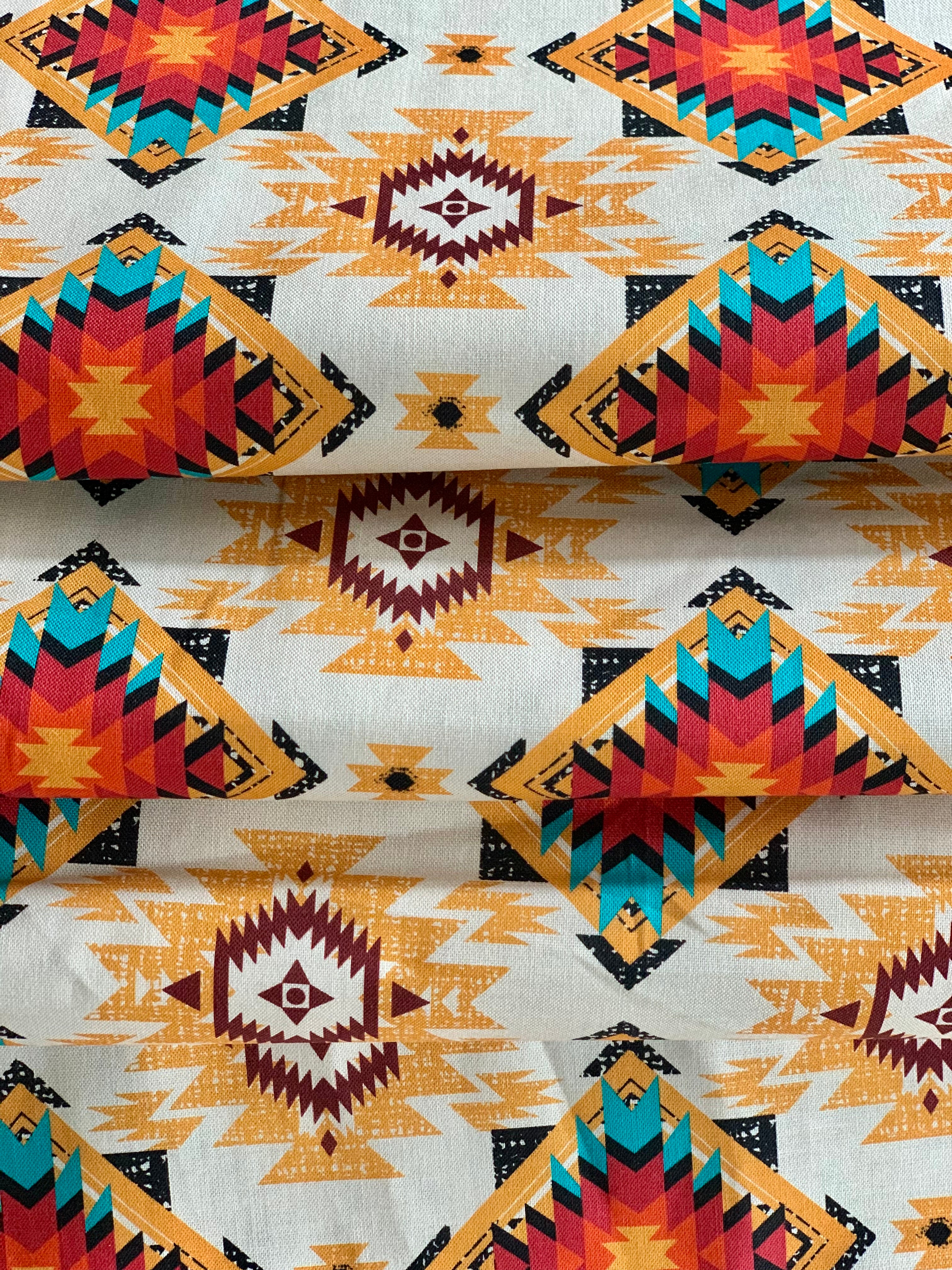 Tribal Cultural Southwest Native Fabric - 56 Cream