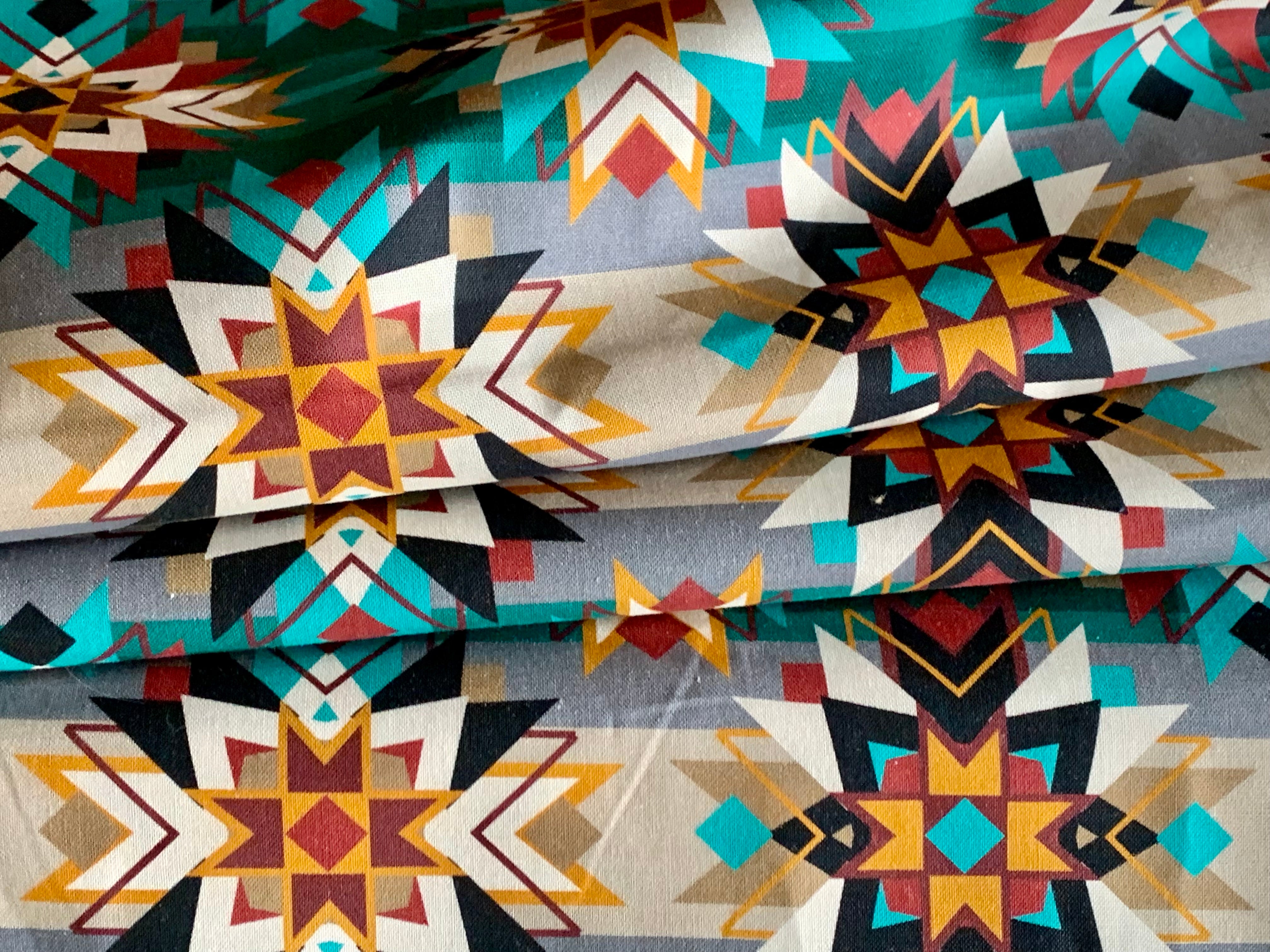 Tribal Cultural Southwest Native Fabric - 22 Teal