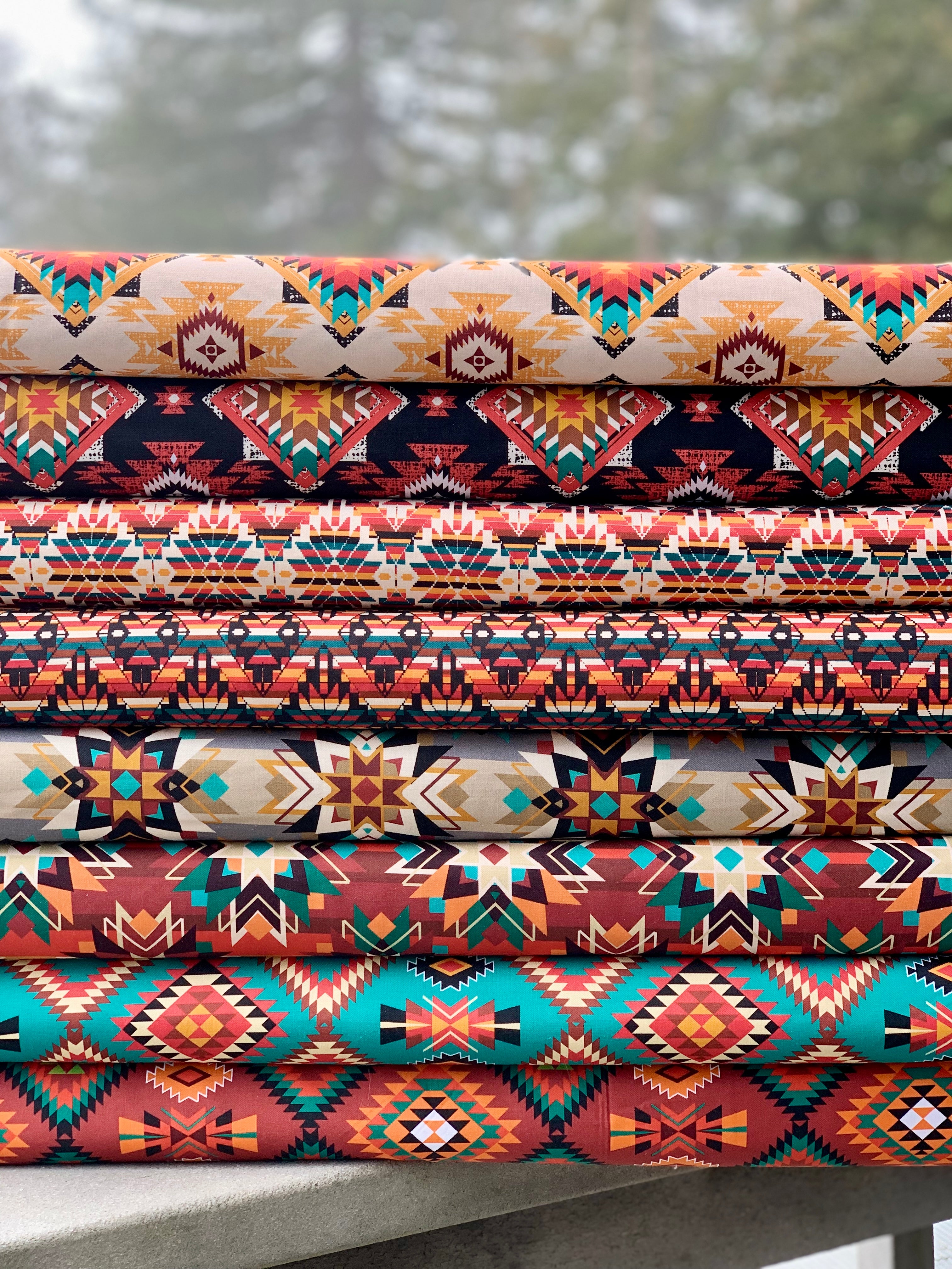 Tribal Cultural Southwest Native Fabric - 56 Black